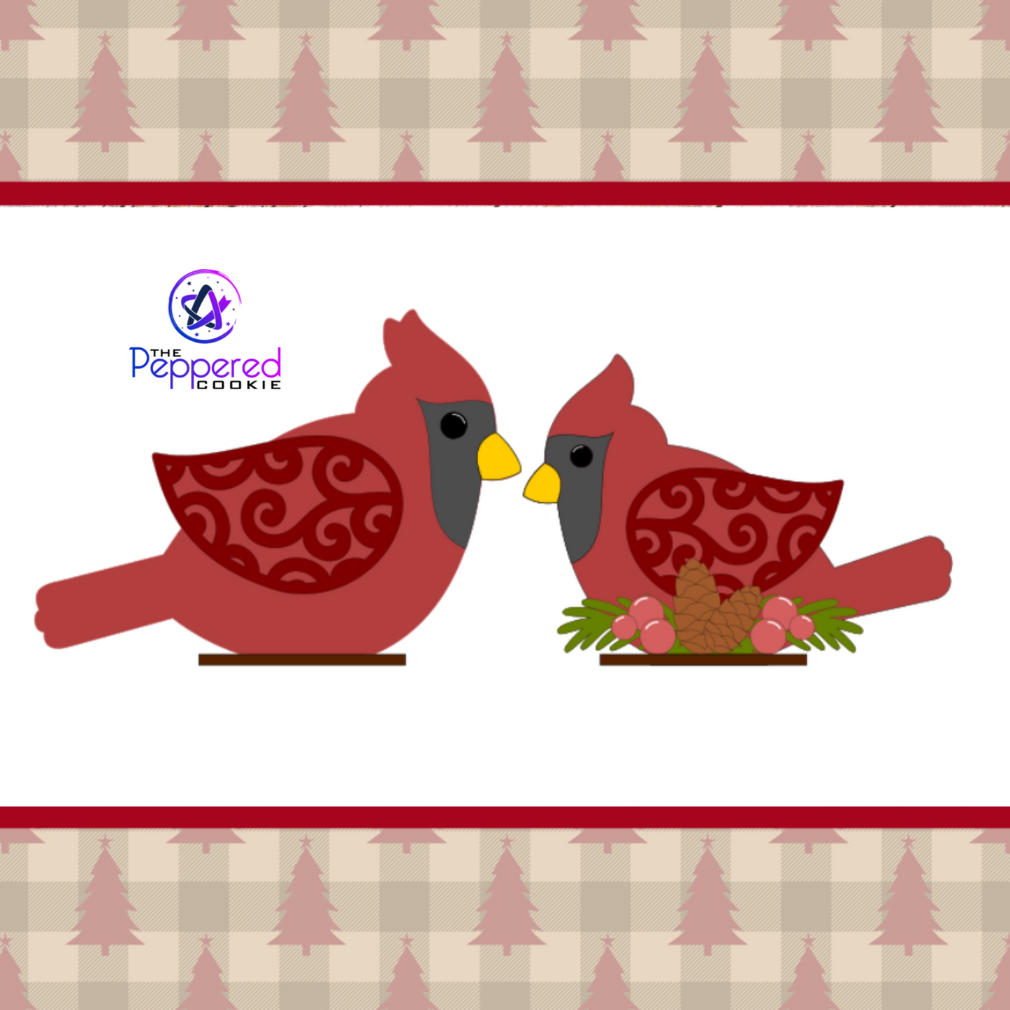 Shelf Sitter - Cardinal Duo UNFINISHED