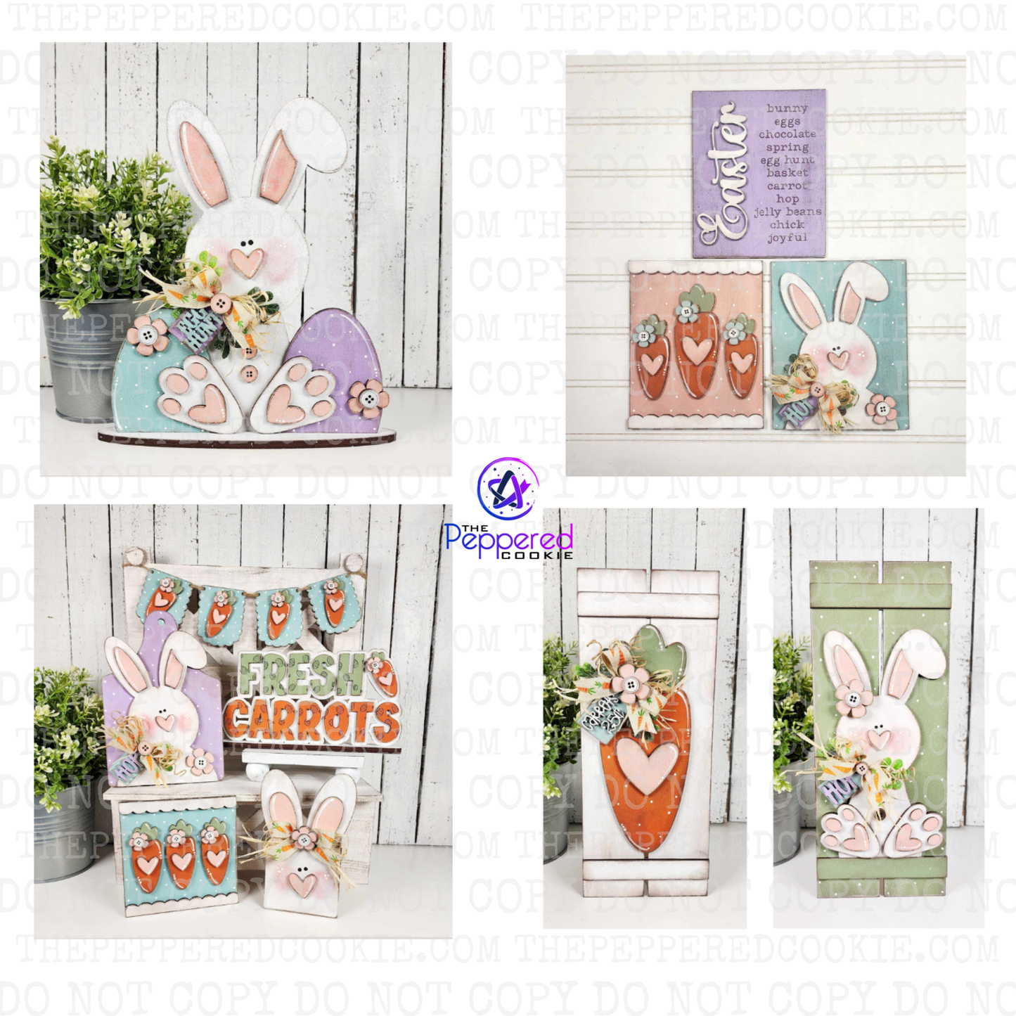 Home Decor - Bunny & Carrot Sign Trio UNFINISHED