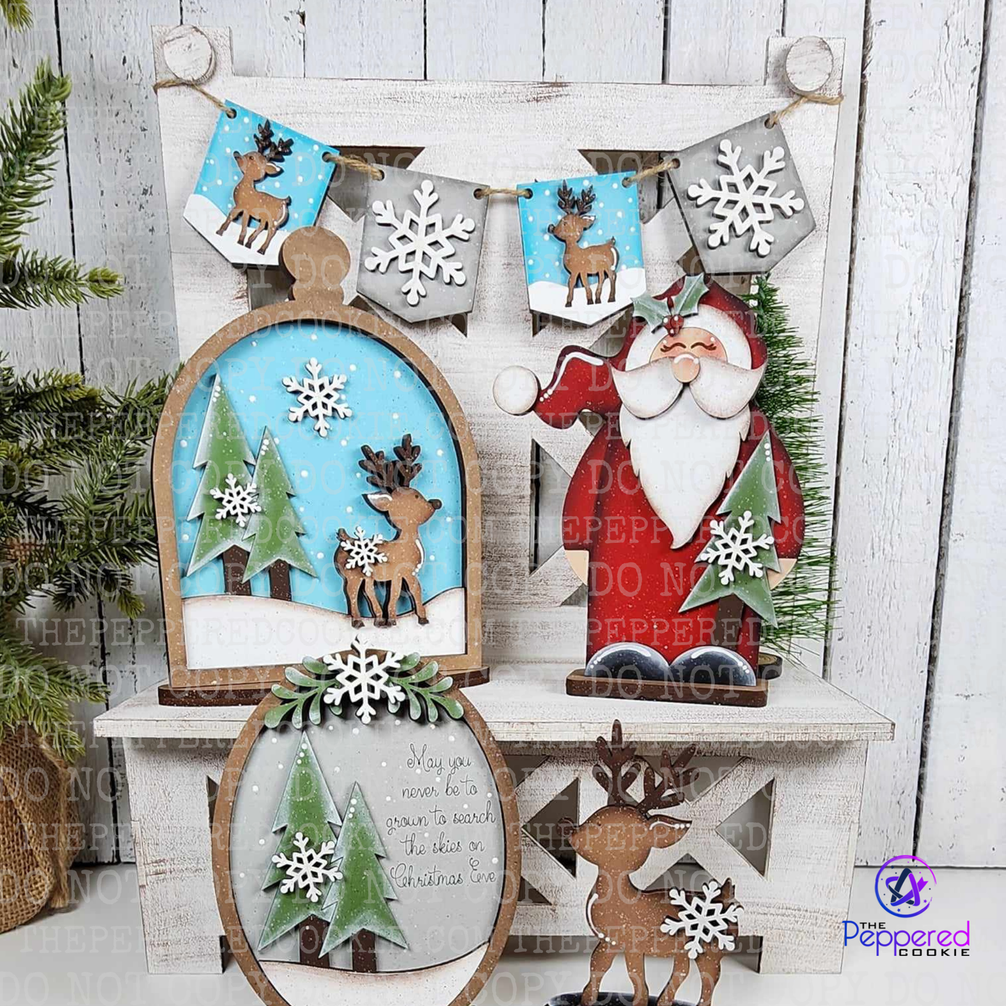 Home Decor - Oh Deer Christmas Eve Decor Set UNFINISHED