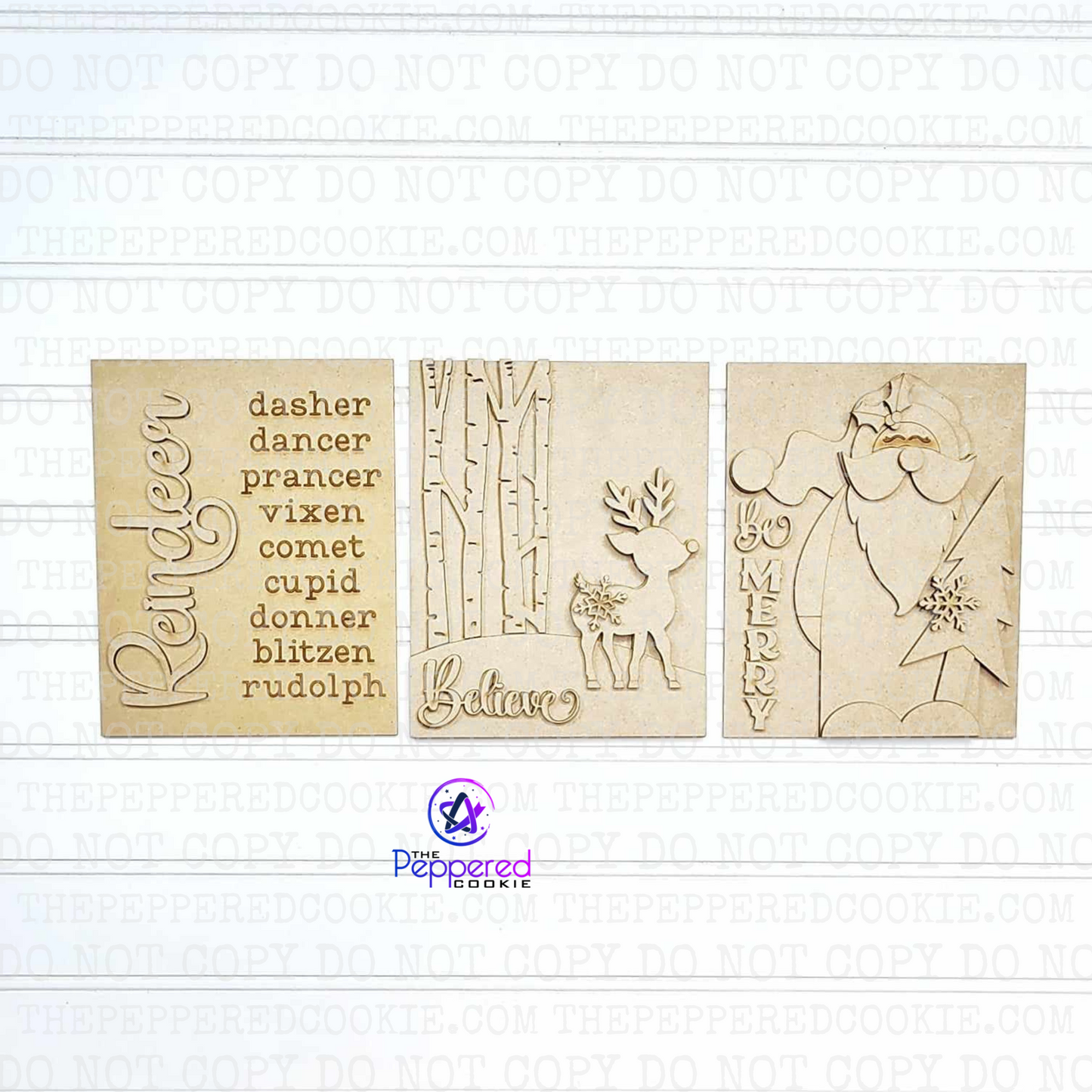 Home Decor - Oh Deer Christmas Sign Trio UNFINISHED