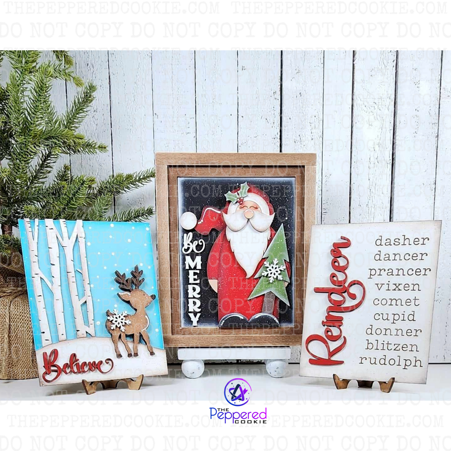 Home Decor - Oh Deer Christmas Sign Trio UNFINISHED