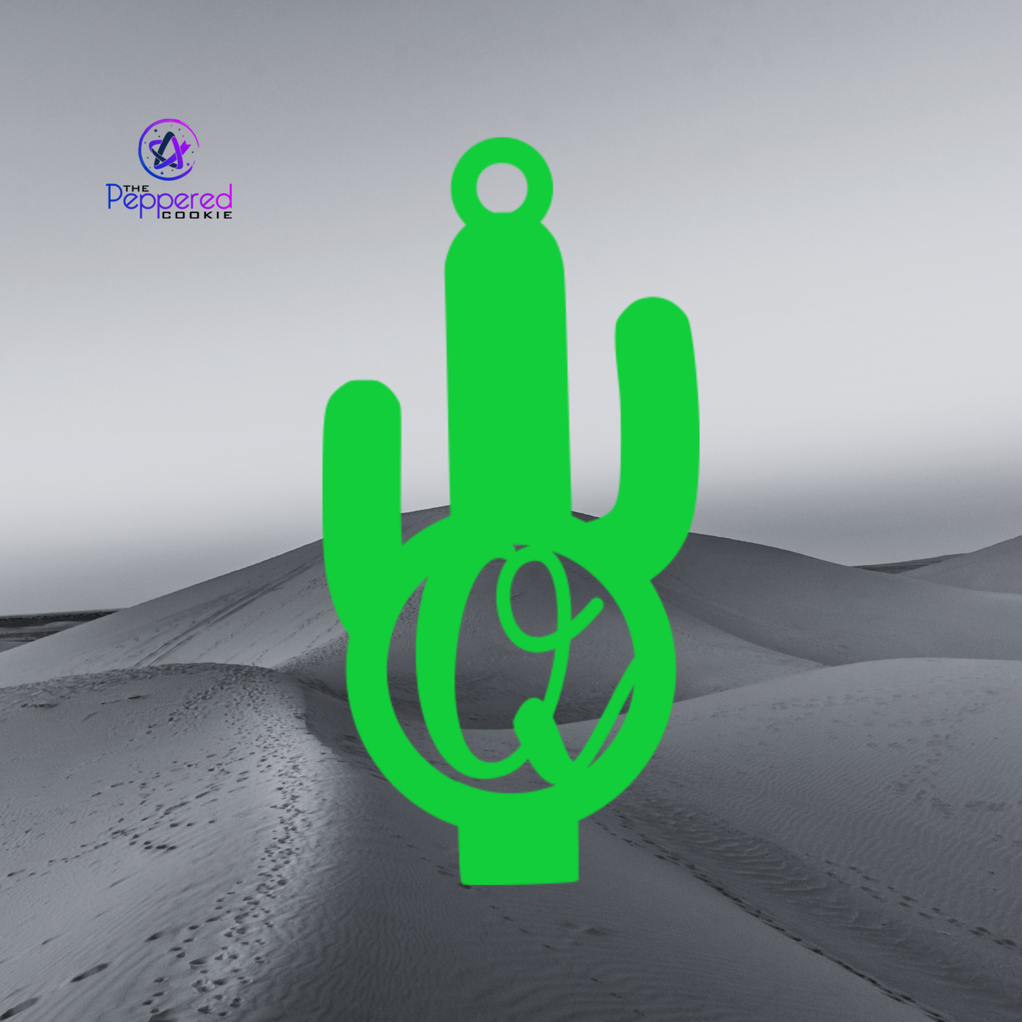 Car Charm - Initial Cactus UNFINISHED