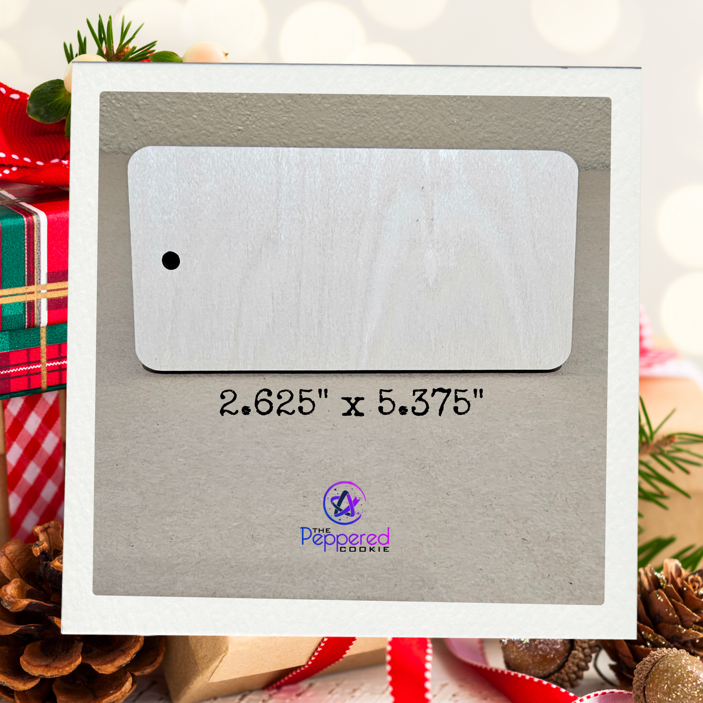 Blank Rounded Wooden Rectangle Stocking Tag - 2.625" x 5.375"