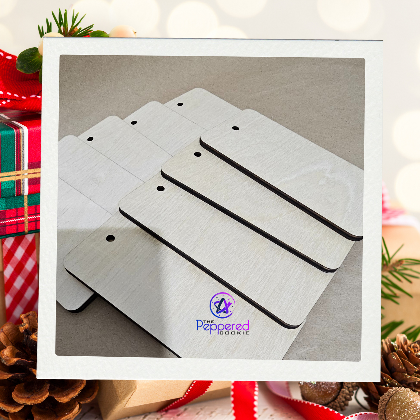Blank Rounded Wooden Rectangle Stocking Tag - 2.625" x 5.375"