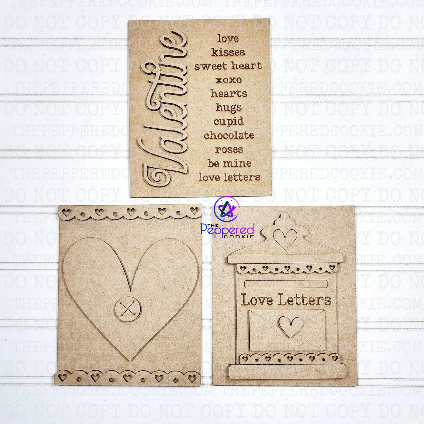 Home Decor - Valentine Sign Trio UNFINISHED