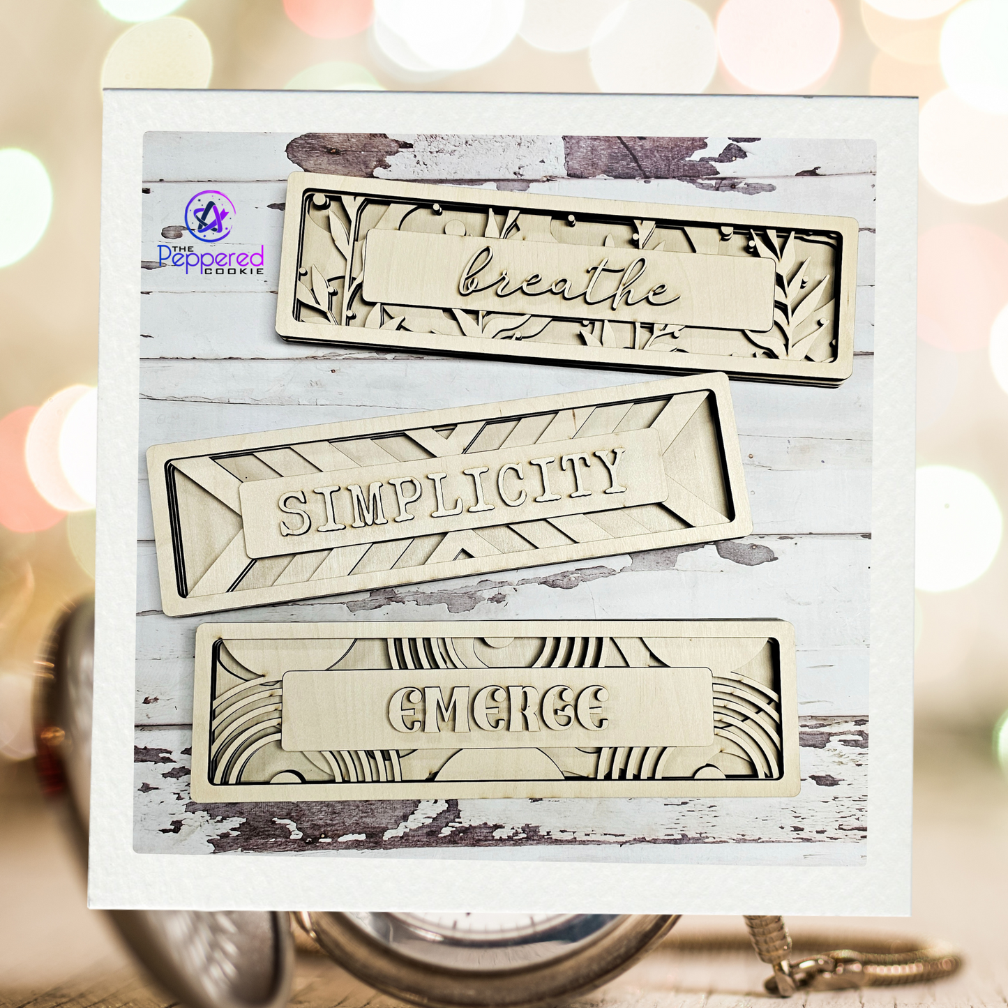 Home Decor - Chunky Layered Word of the Year Shelf Sitter Boho Florals UNFINISHED