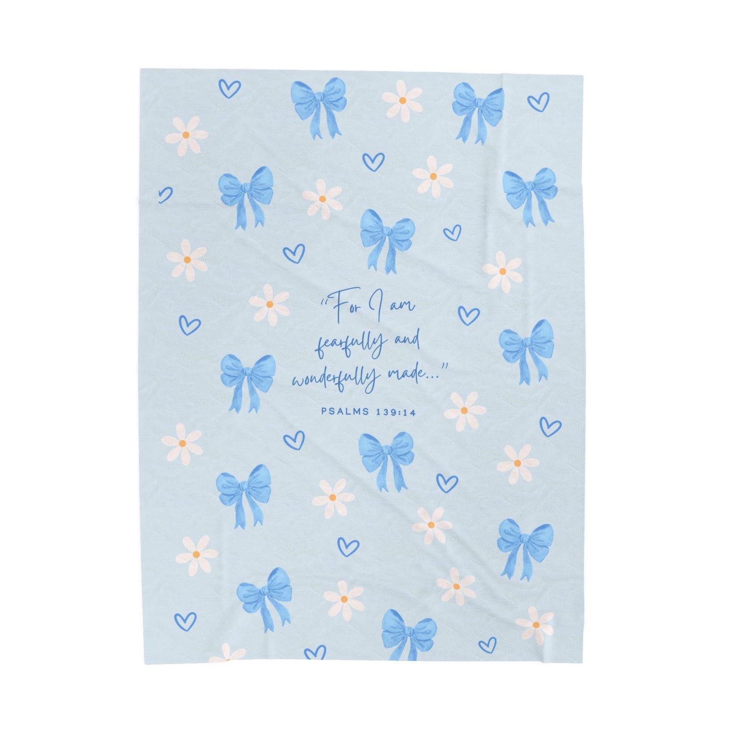 Fearfully & Wonderfully Made — Blue Bows & Daisies Blanket 💙🌼