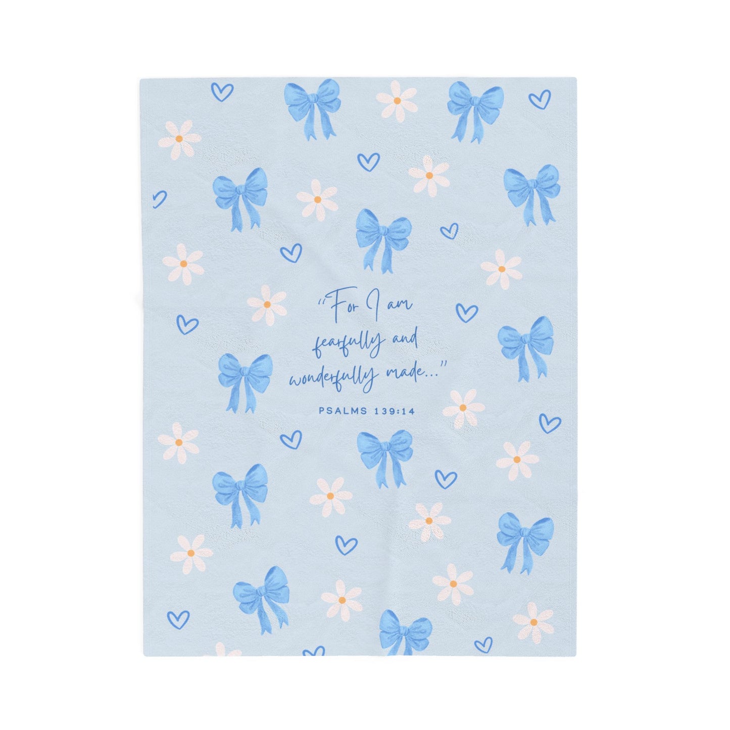 Fearfully & Wonderfully Made — Blue Bows & Daisies Blanket 💙🌼