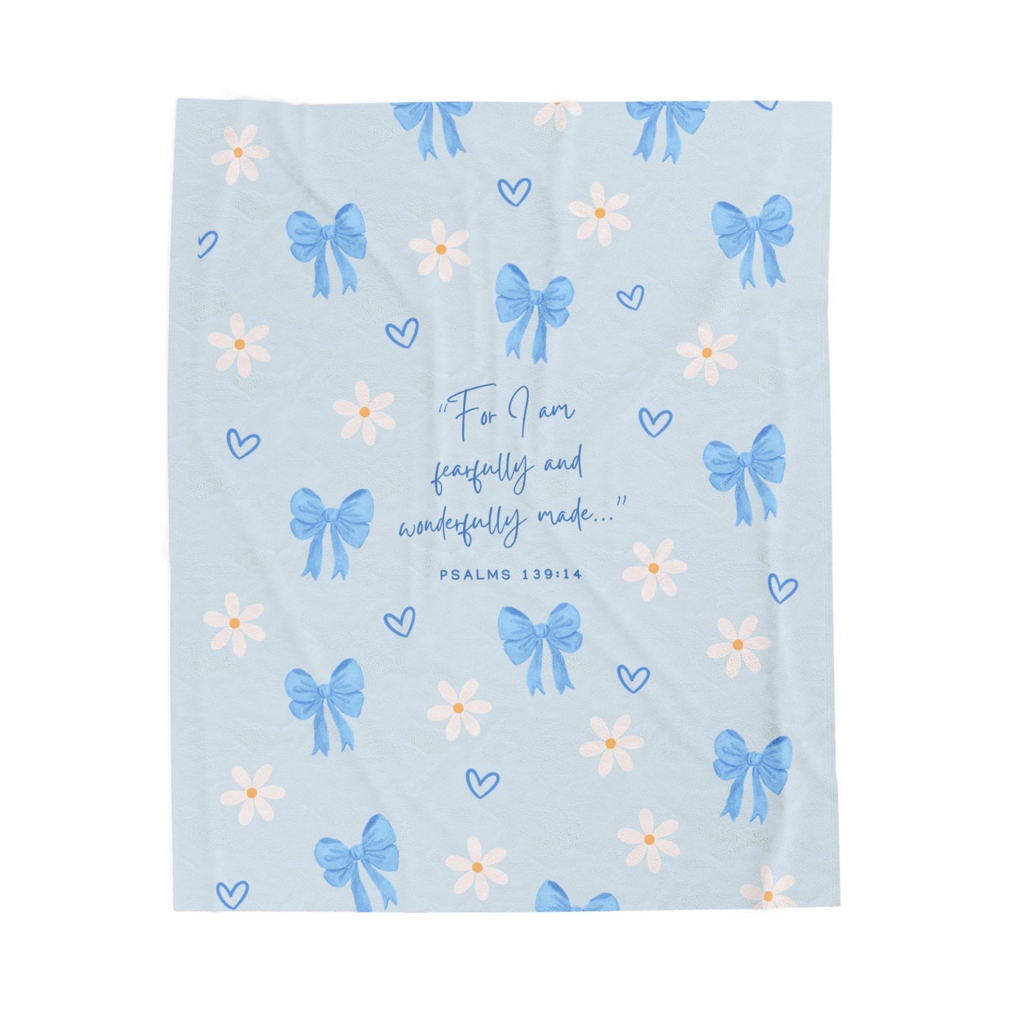 Fearfully & Wonderfully Made — Blue Bows & Daisies Blanket 💙🌼
