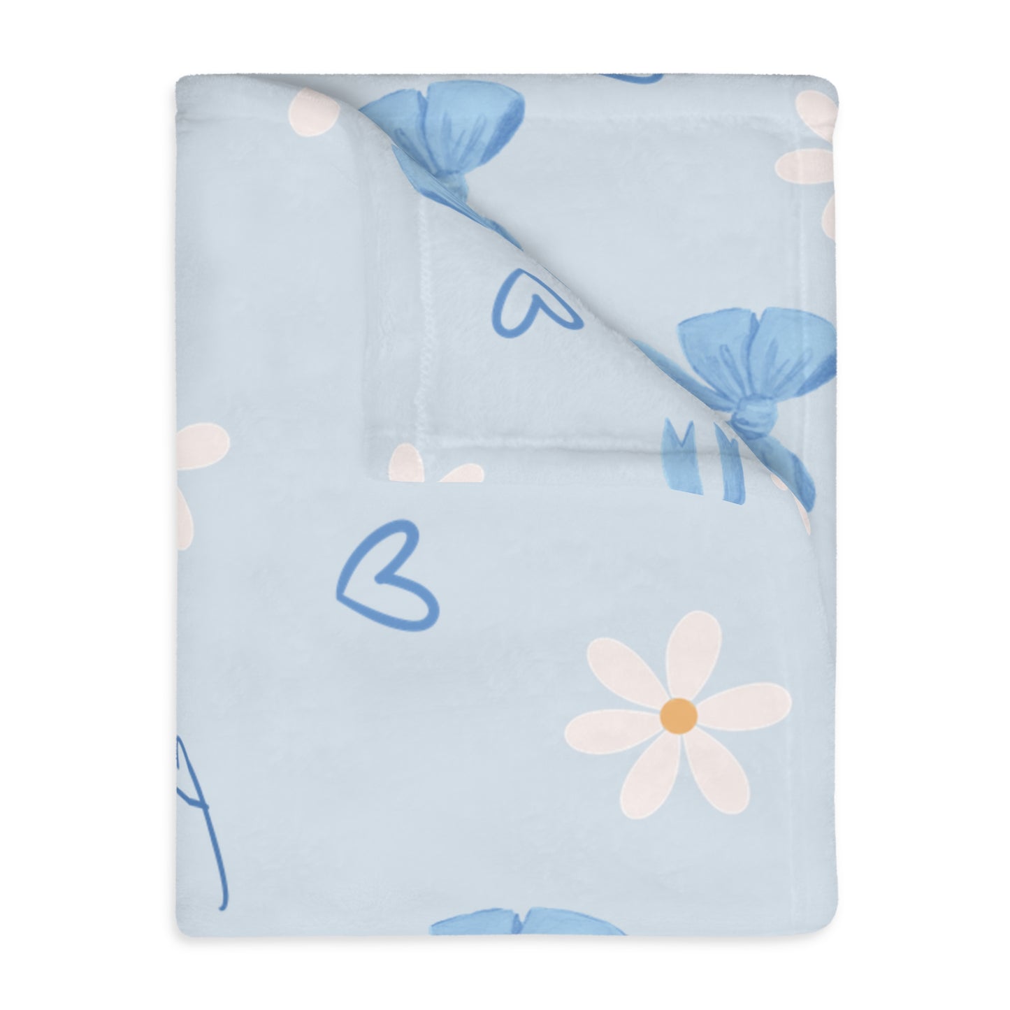 Fearfully & Wonderfully Made — Blue Bows & Daisies Double-Sided Blanket