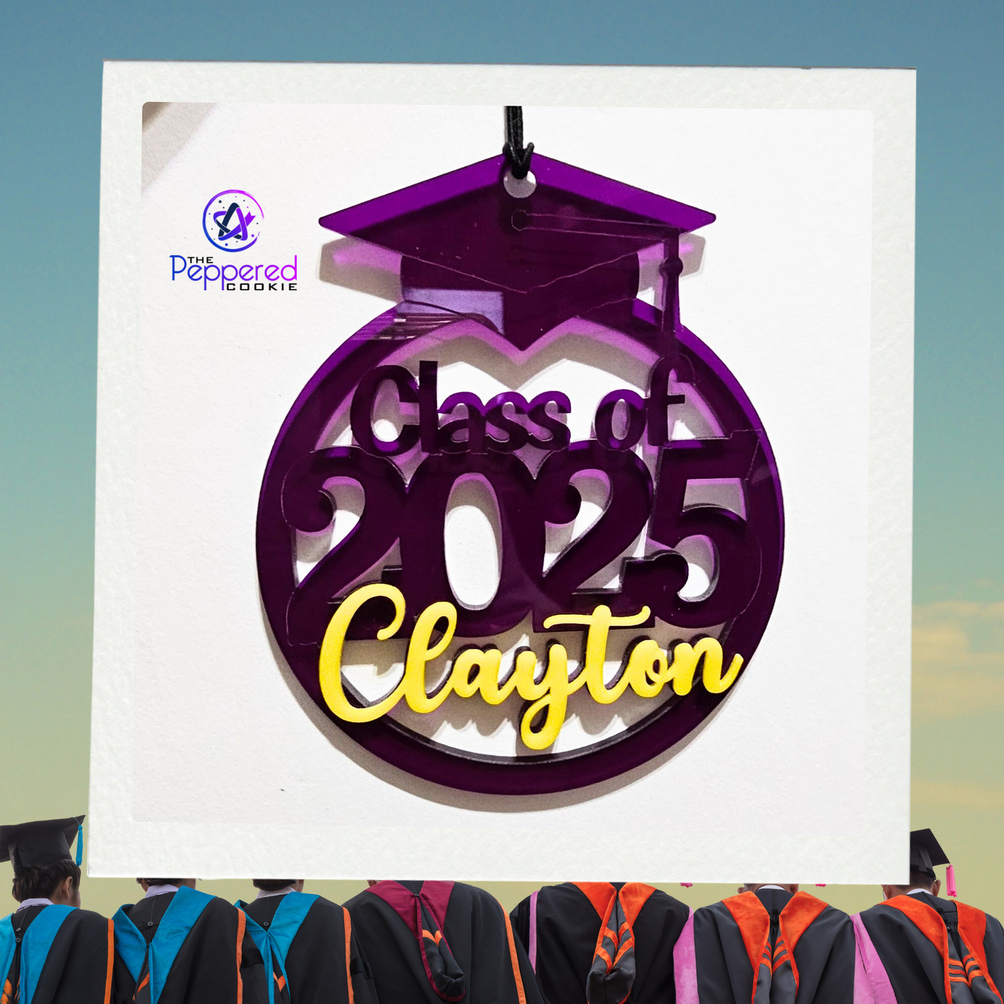 Class of 2025 Graduation Ornament/Car Charm Purple and Gold