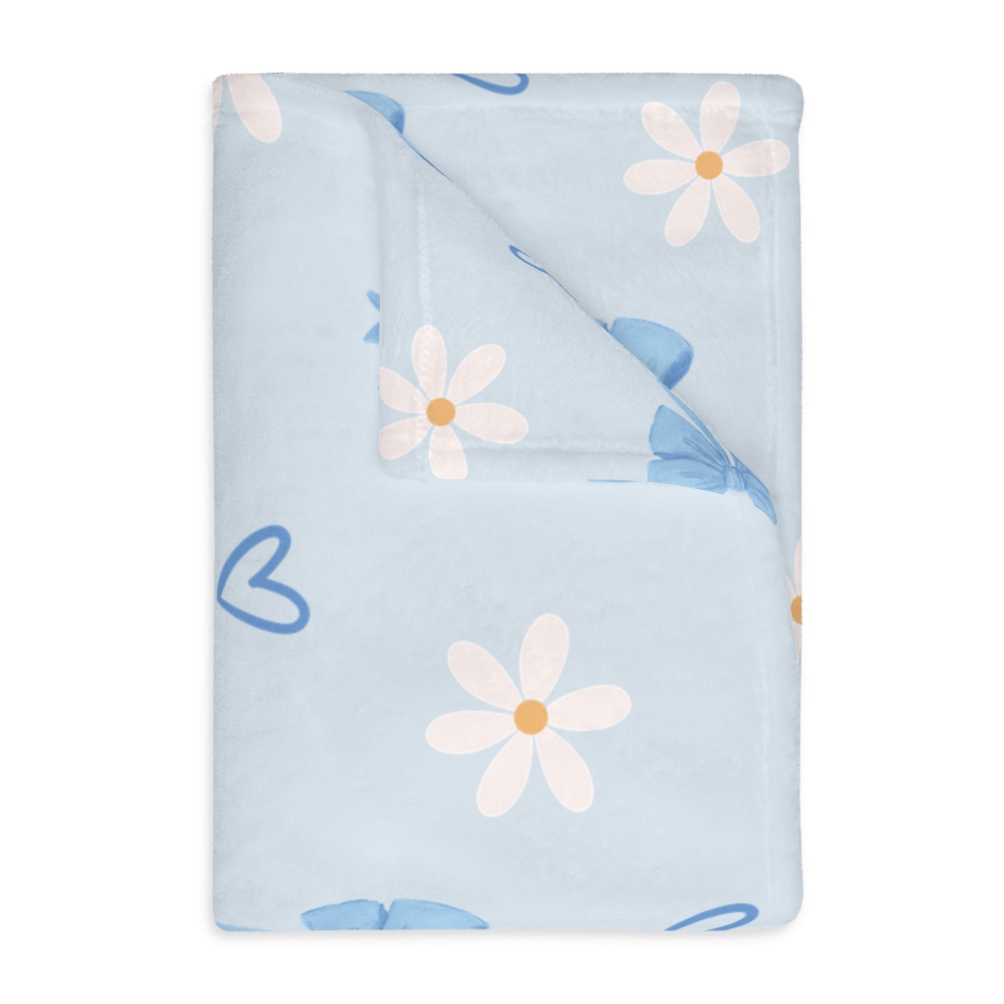 Fearfully & Wonderfully Made — Blue Bows & Daisies Double-Sided Blanket