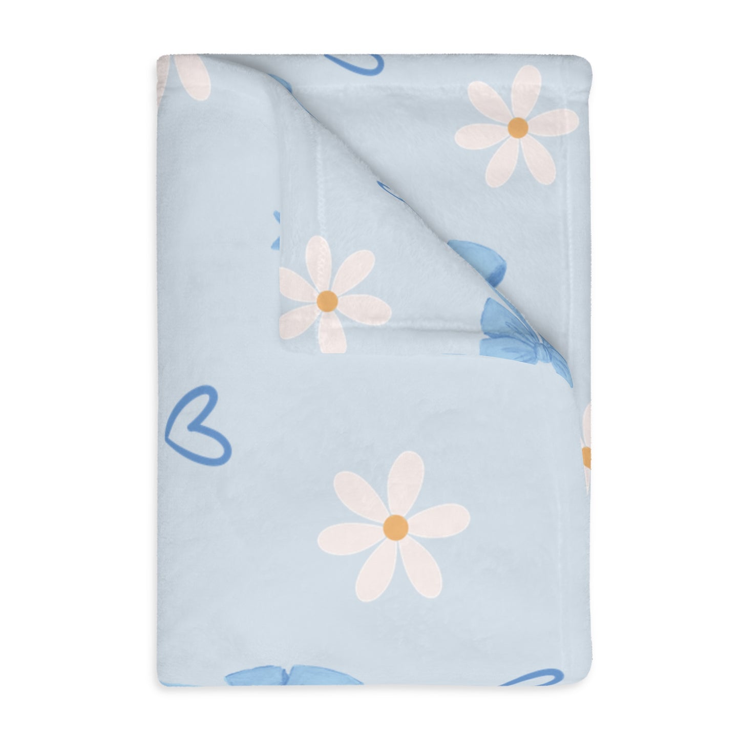 Fearfully & Wonderfully Made — Blue Bows & Daisies Double-Sided Blanket