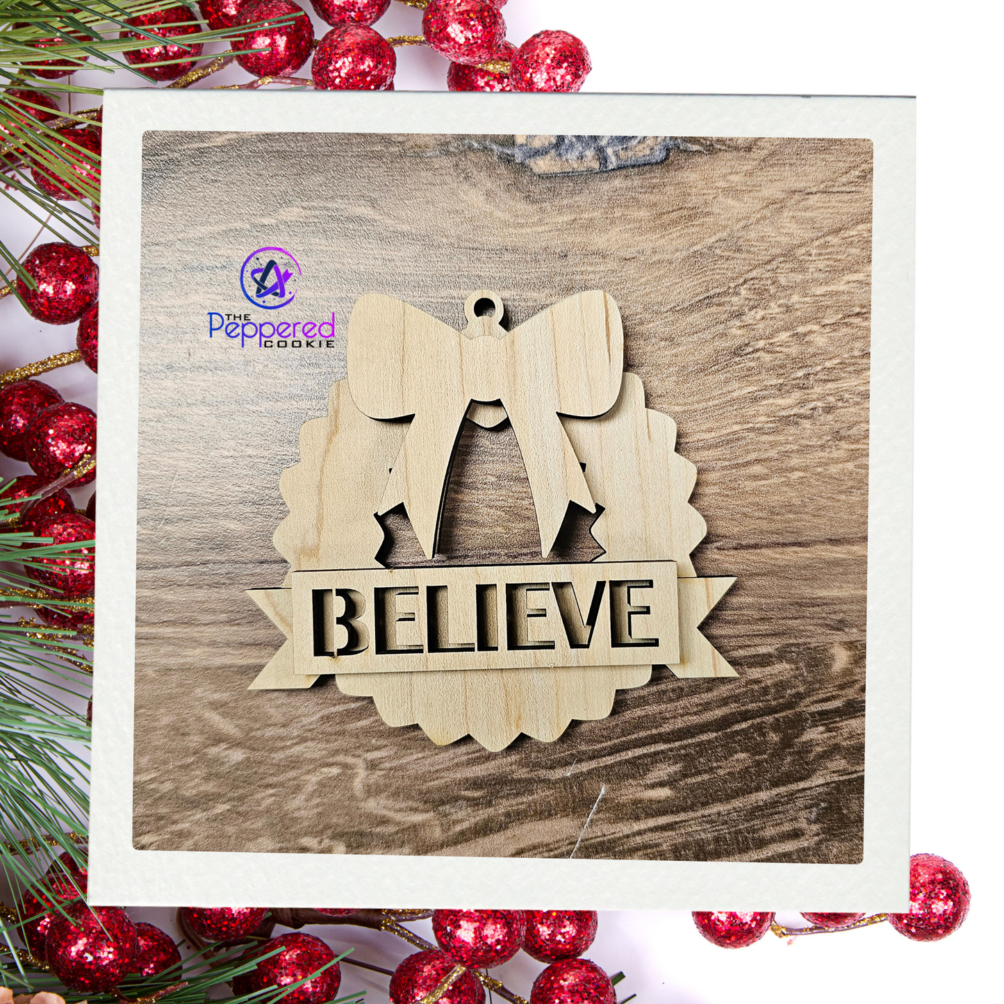 Pop-Out Kit - Believe Wreath Ornament UNFINISHED