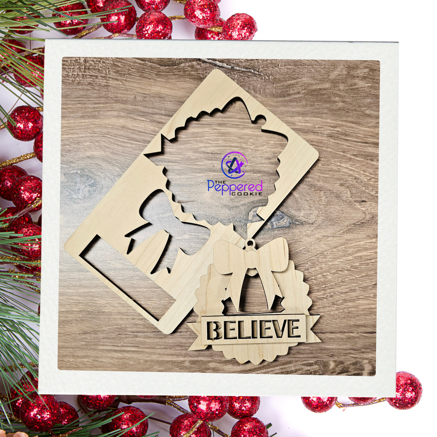 Pop-Out Kit - Believe Wreath Ornament UNFINISHED