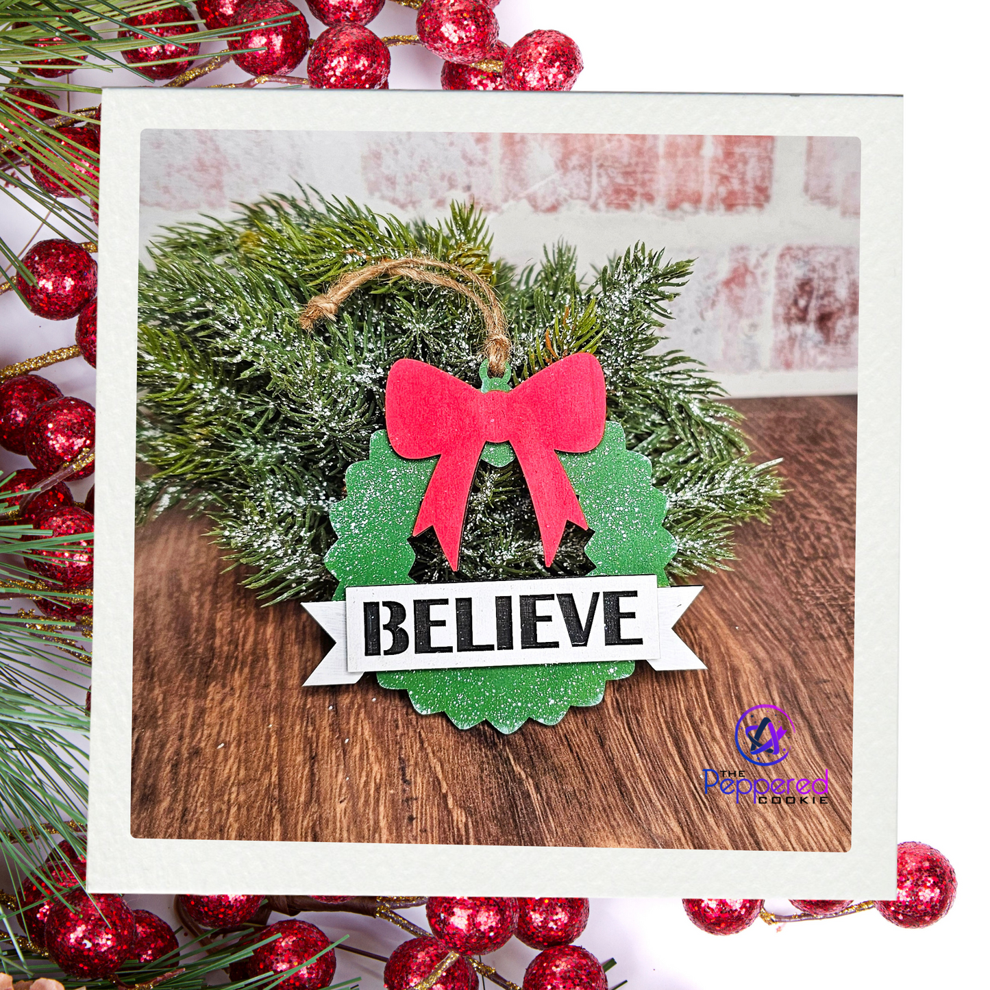 Pop-Out Kit - Believe Wreath Ornament UNFINISHED