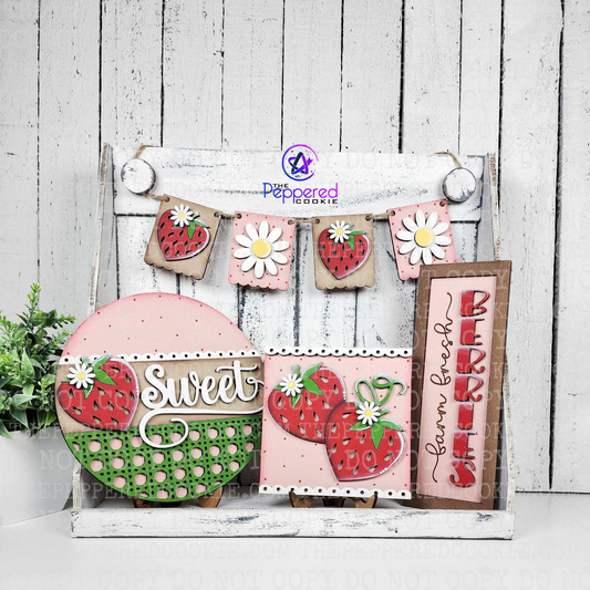 Tiered Tray Decor - Berry Decor Set UNFINISHED