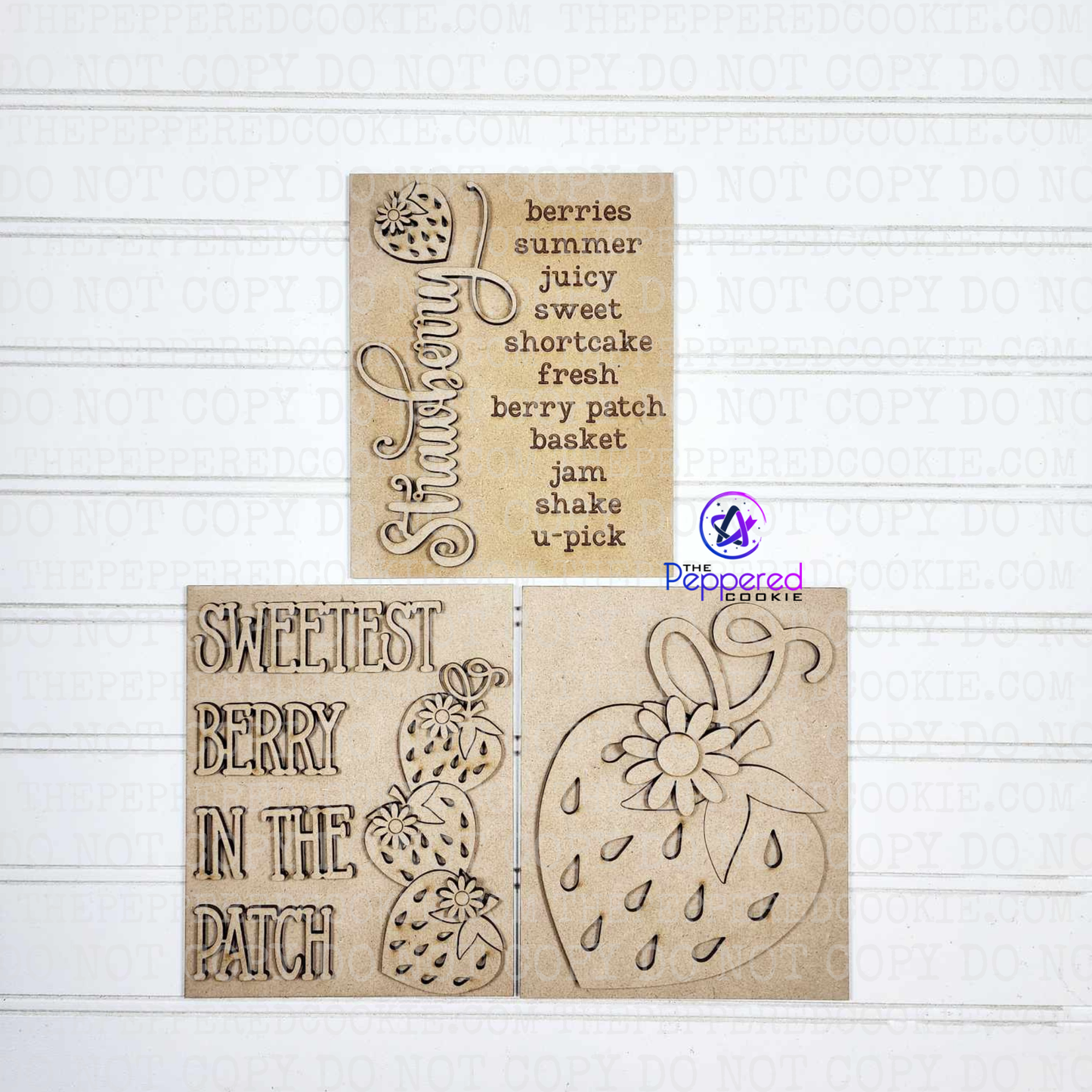 Home Decor - Berry Sweet Sign Trio UNFINISHED