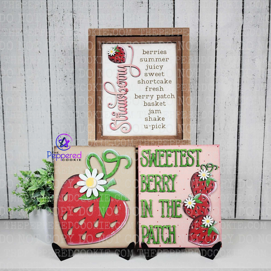 Home Decor - Berry Sweet Sign Trio UNFINISHED
