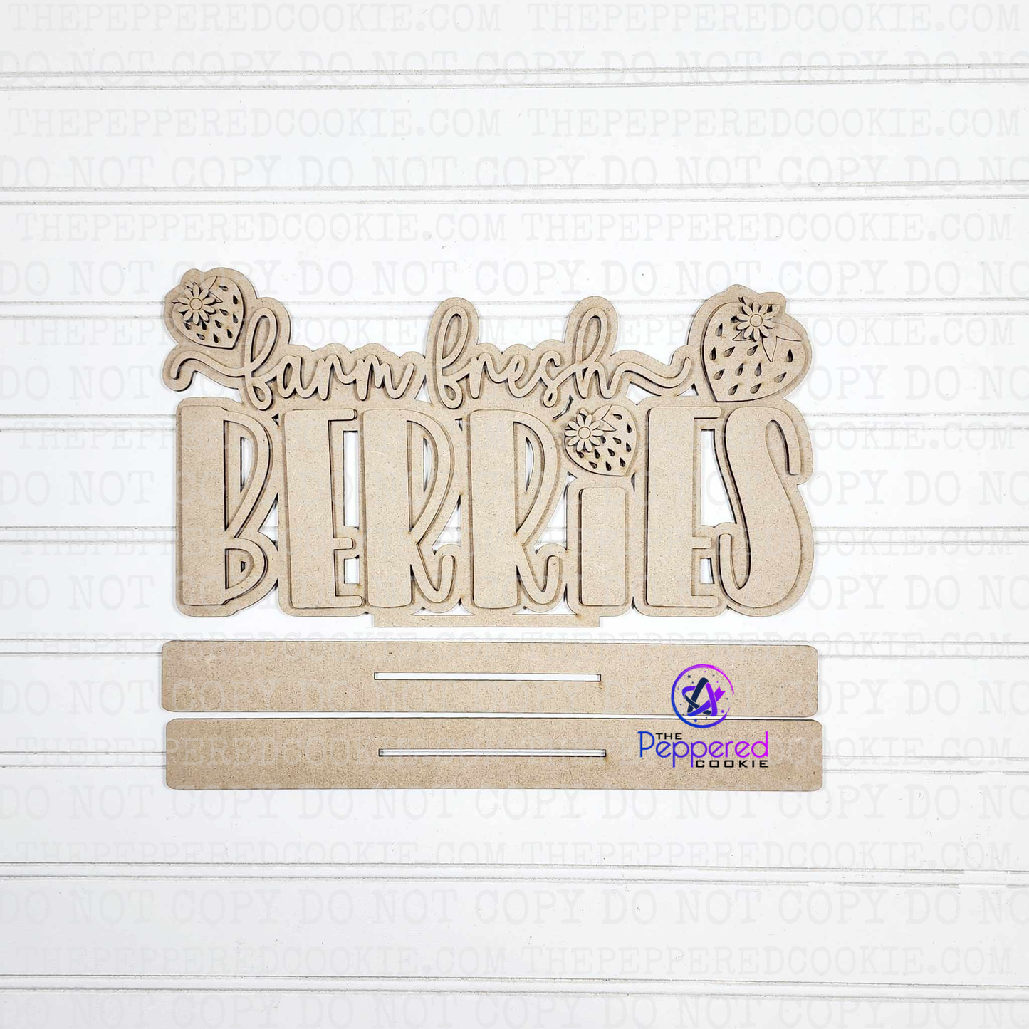 Shelf Sitter - Berry Sweet Word Art UNFINISHED