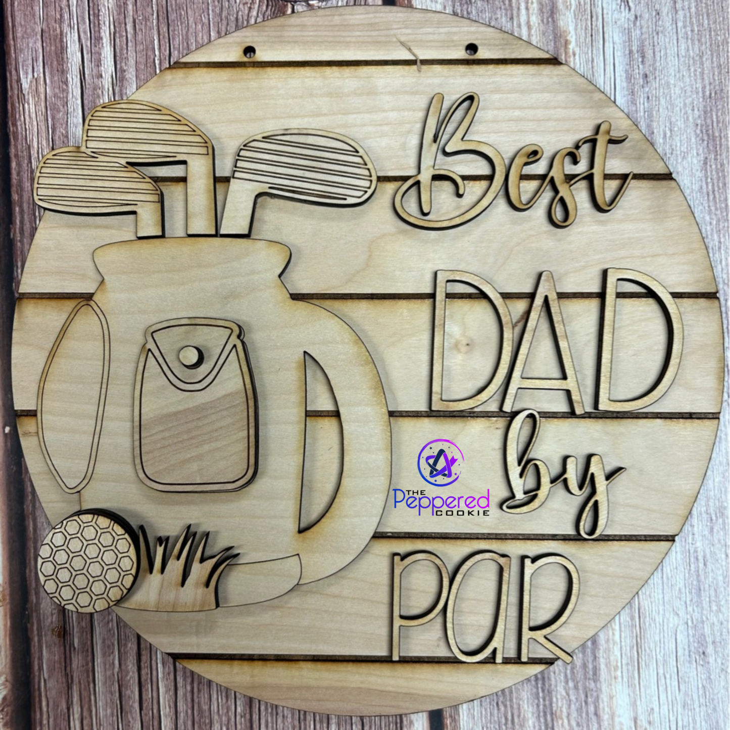 Door Hanger - Best Dad by Par UNFINISHED