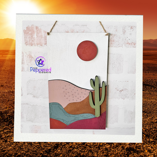 Home Decor - Boho Desert Sunset Wall Hanging Sign UNFINISHED