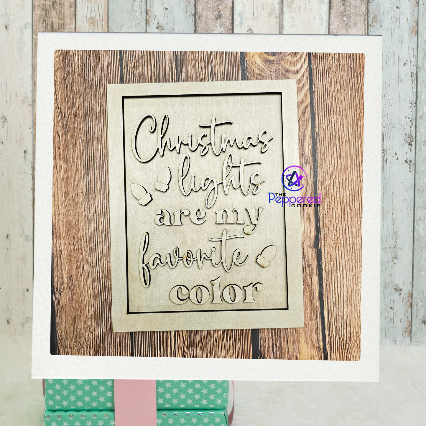 Home Decor - Christmas Lights are My Favorite Color Sign Duo UNFINISHED
