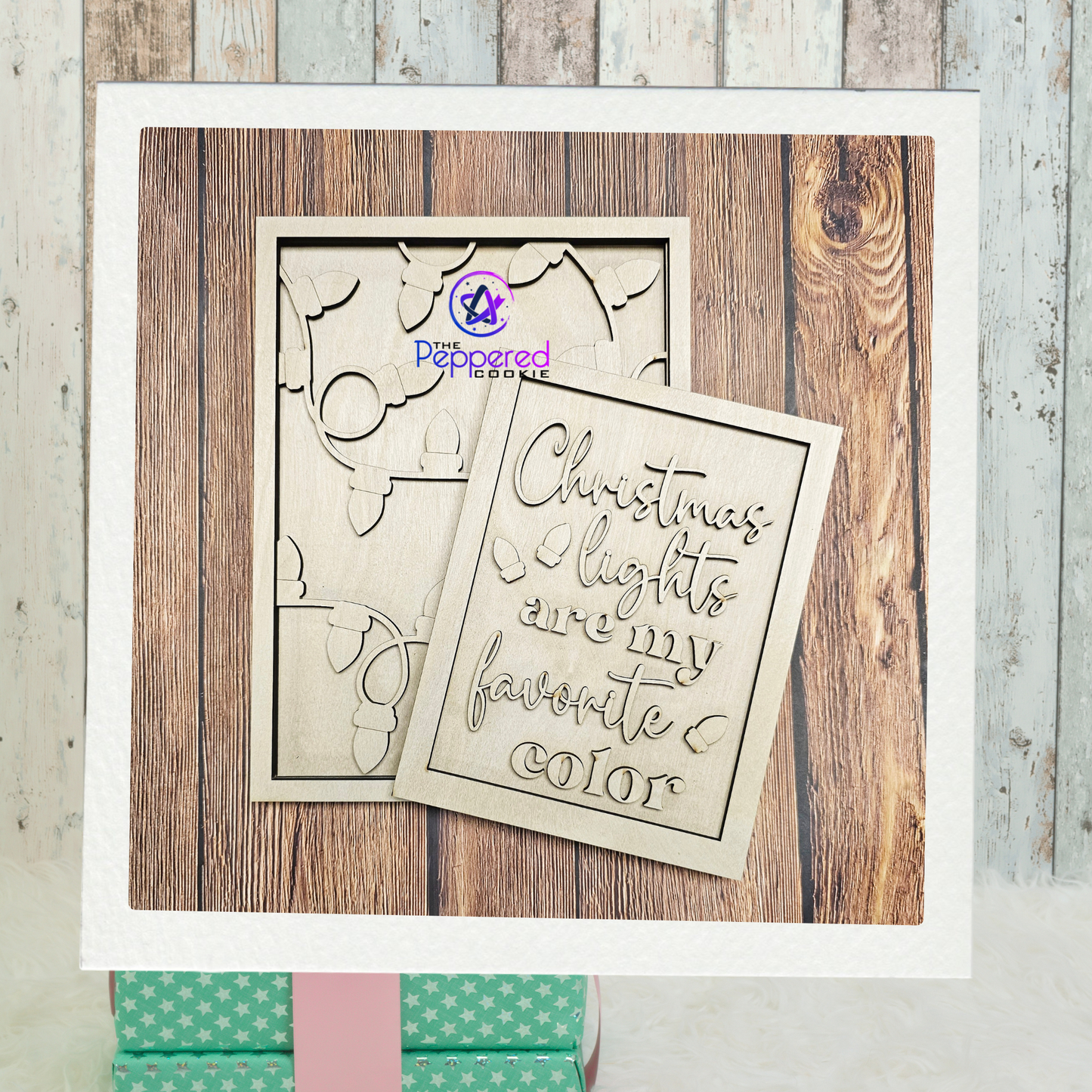 Home Decor - Christmas Lights are My Favorite Color Sign Duo UNFINISHED