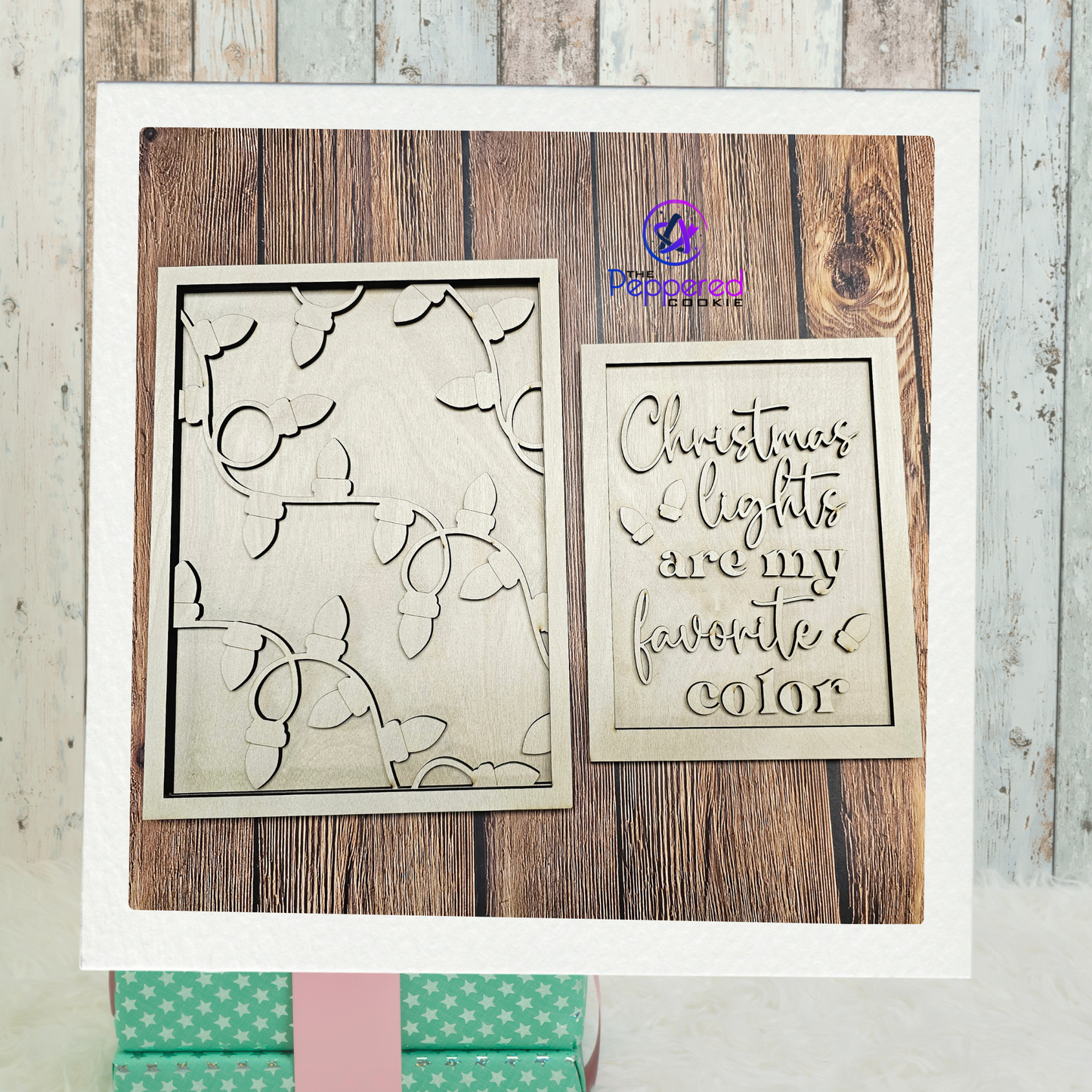 Home Decor - Christmas Lights are My Favorite Color Sign Duo UNFINISHED