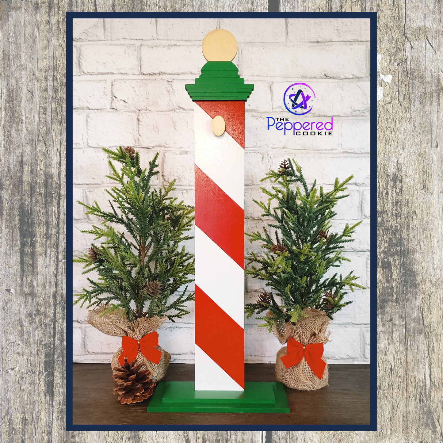 Home Decor - Christmas Stripes Table Sign Stand UNFINISHED