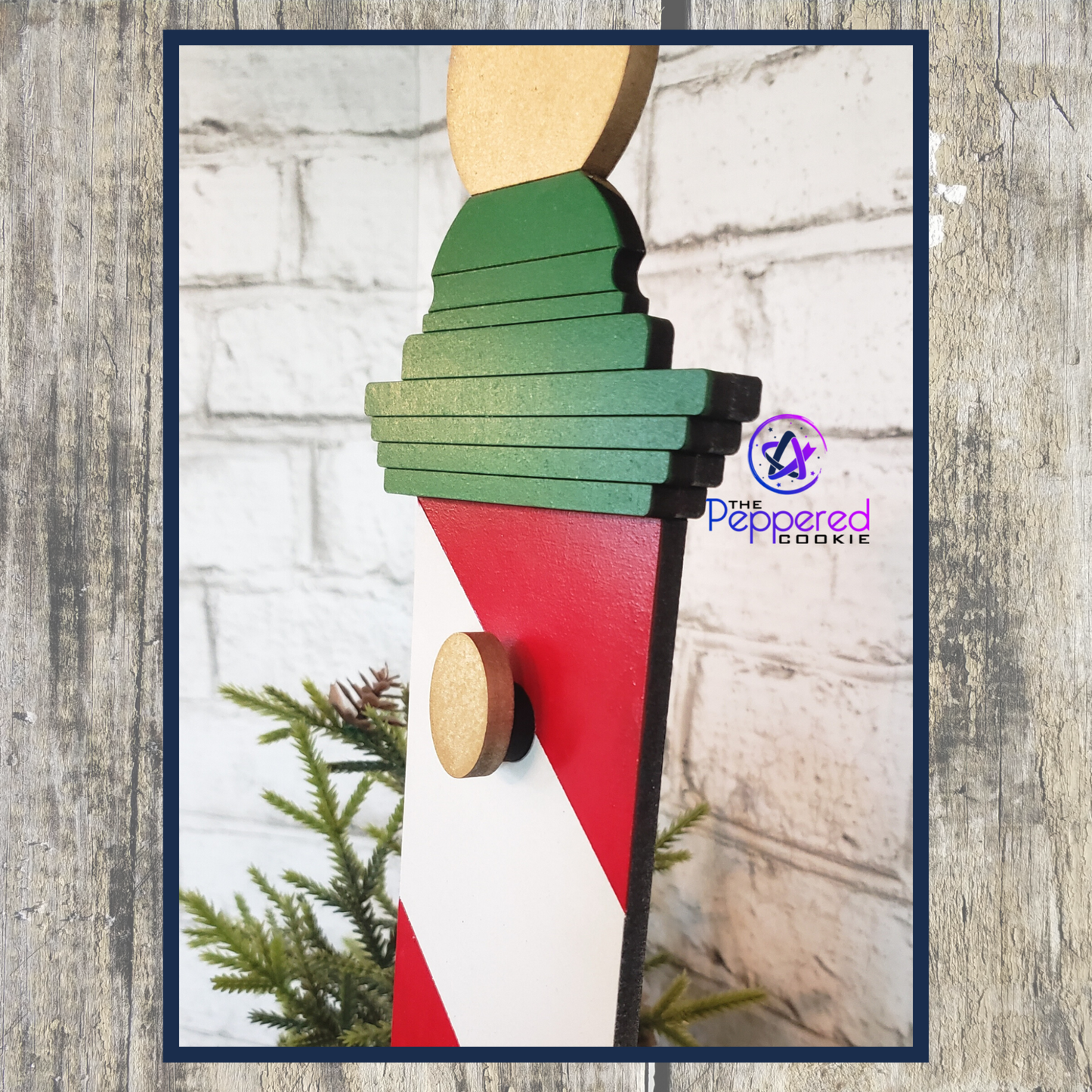 Home Decor - Christmas Stripes Table Sign Stand UNFINISHED