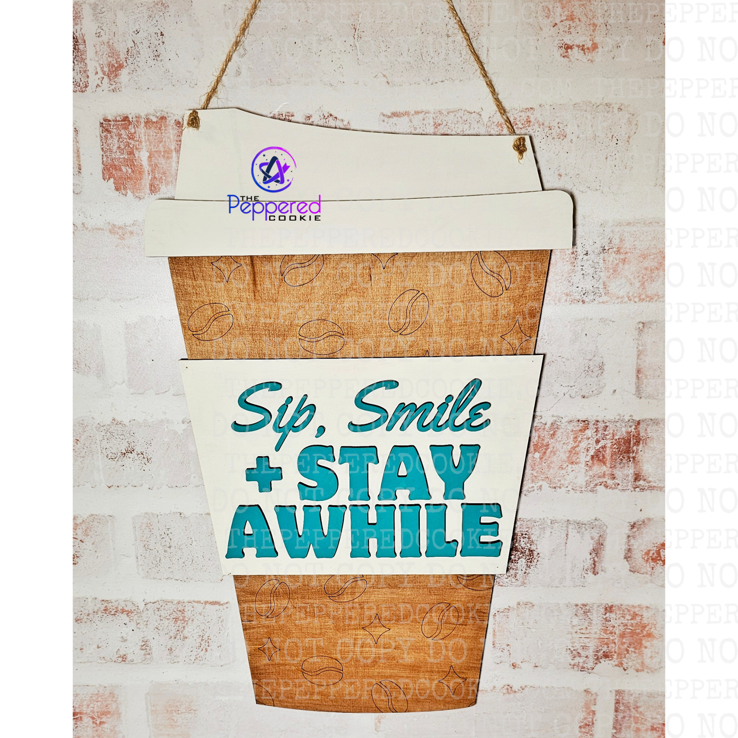 Door Hanger - Coffee Cup UNFINISHED