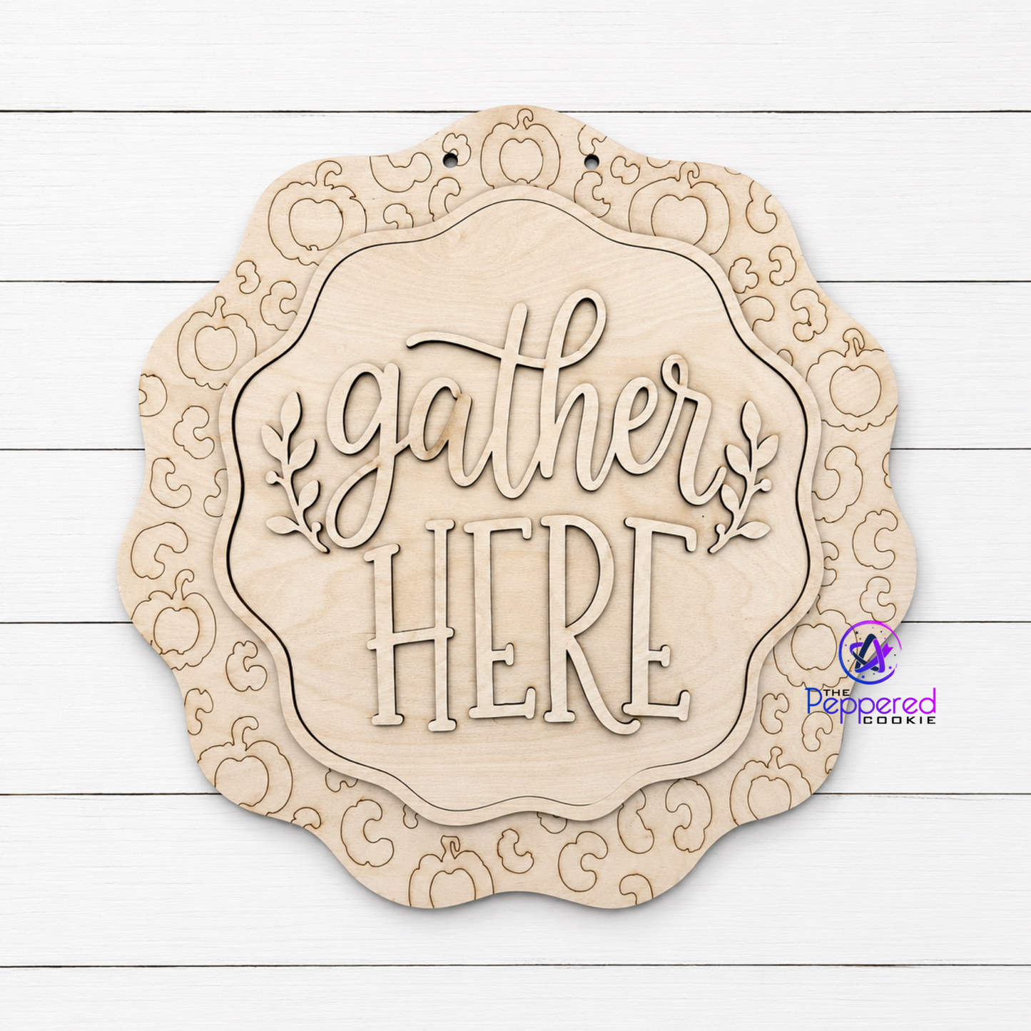 Door Hanger - Gather Here Leopard UNFINISHED