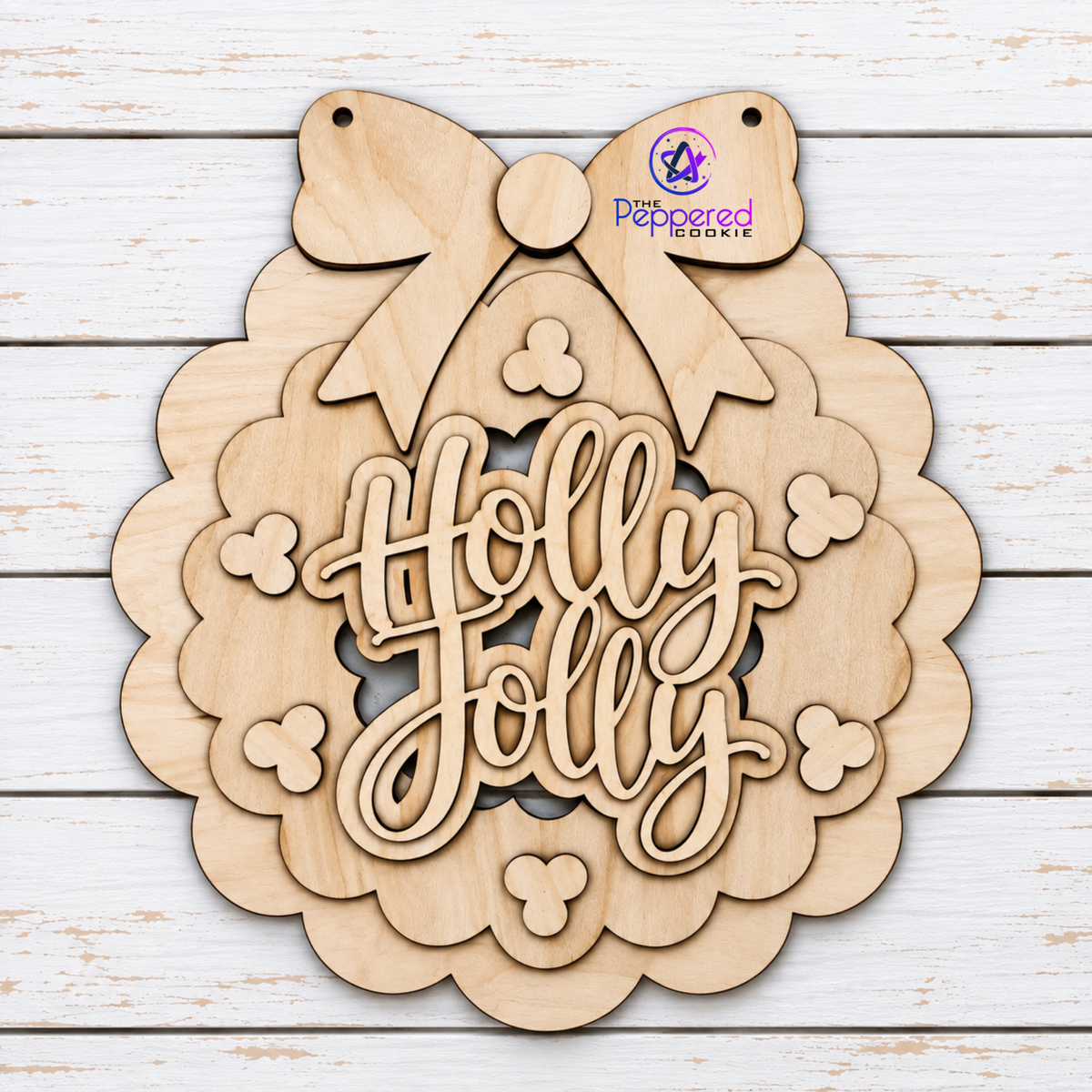 Door Hanger - Holly Jolly Wreath UNFINISHED