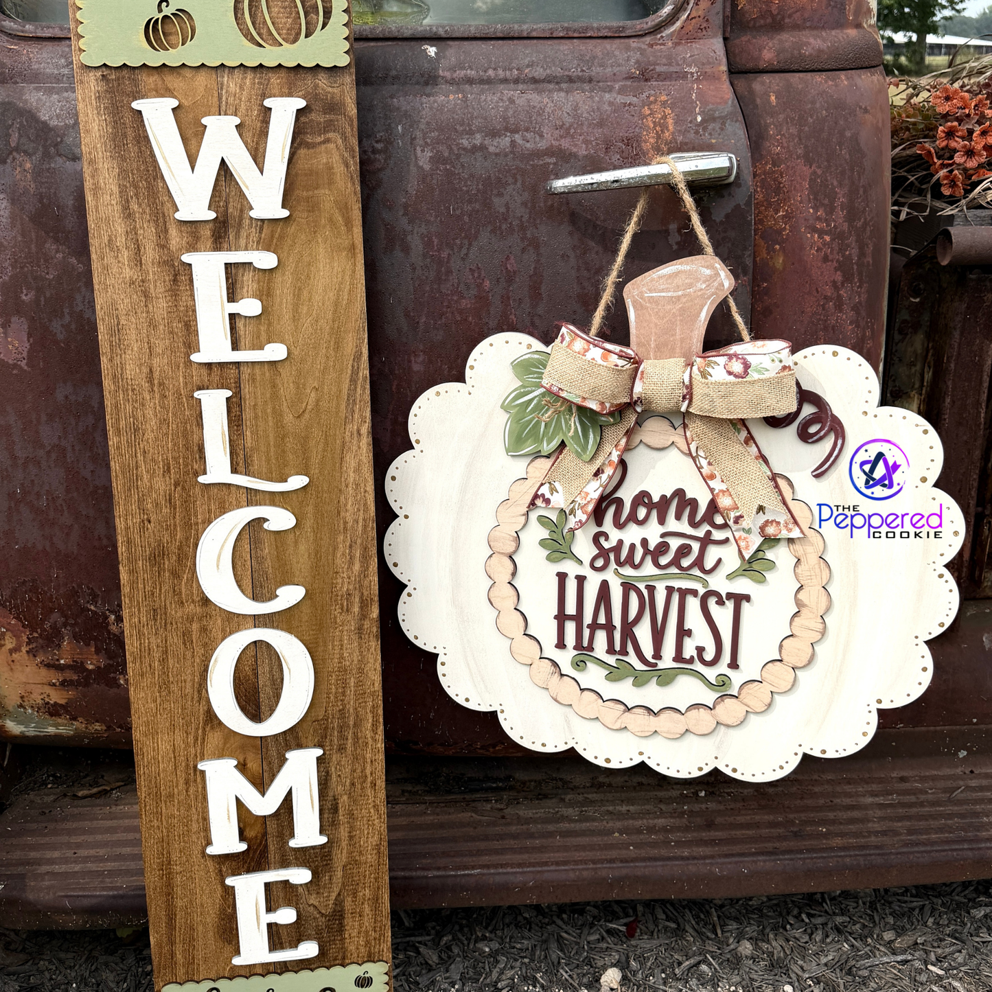Door Hanger - Home Sweet Harvest Pumpkin UNFINISHED