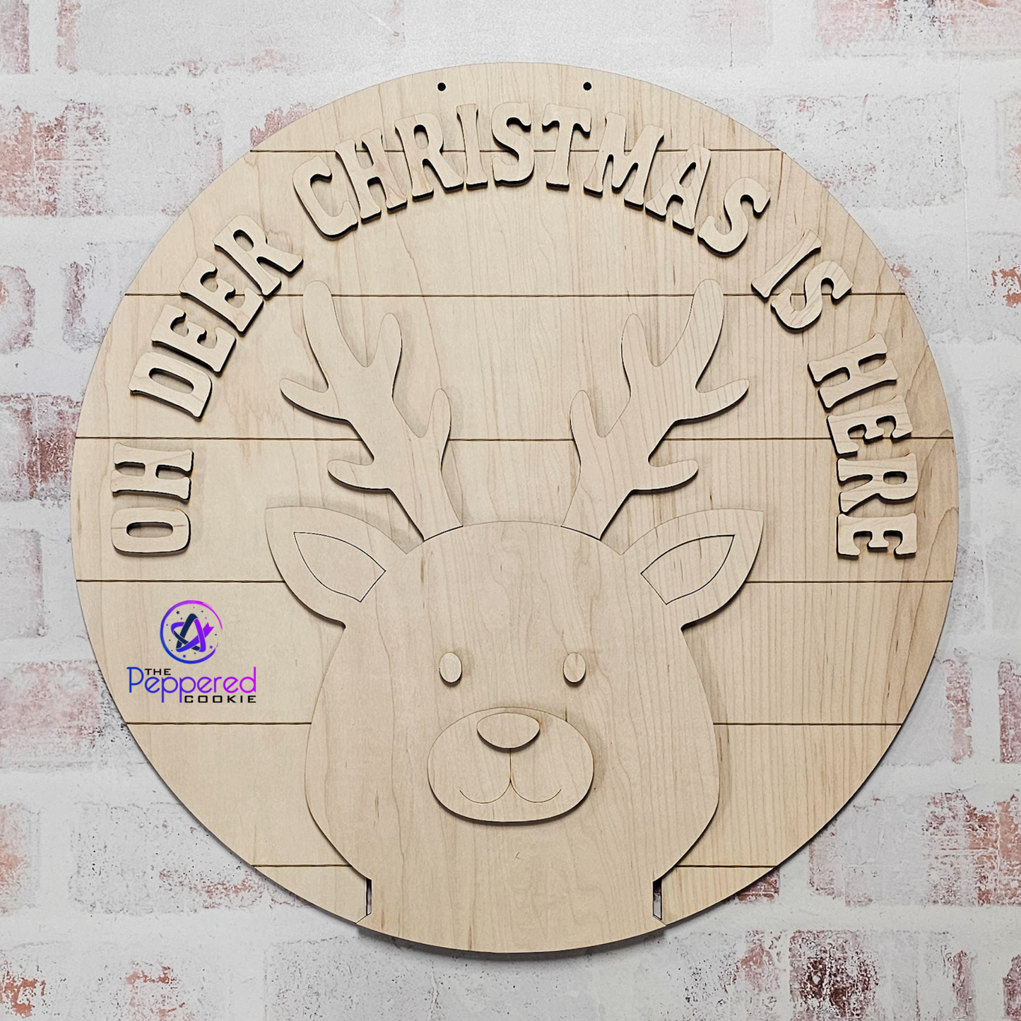 Door Hanger - Oh Deer Christmas Is Here UNFINISHED