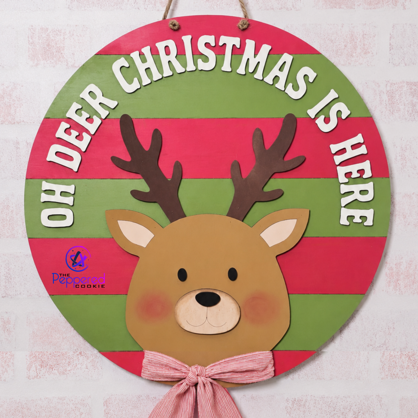 Door Hanger - Oh Deer Christmas Is Here UNFINISHED