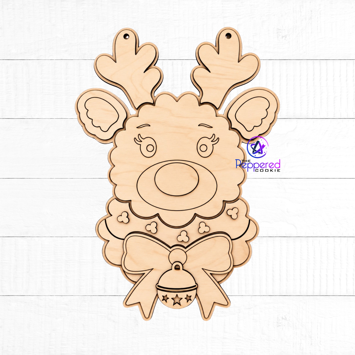 Door Hanger - Reindeer with Bell UNFINISHED