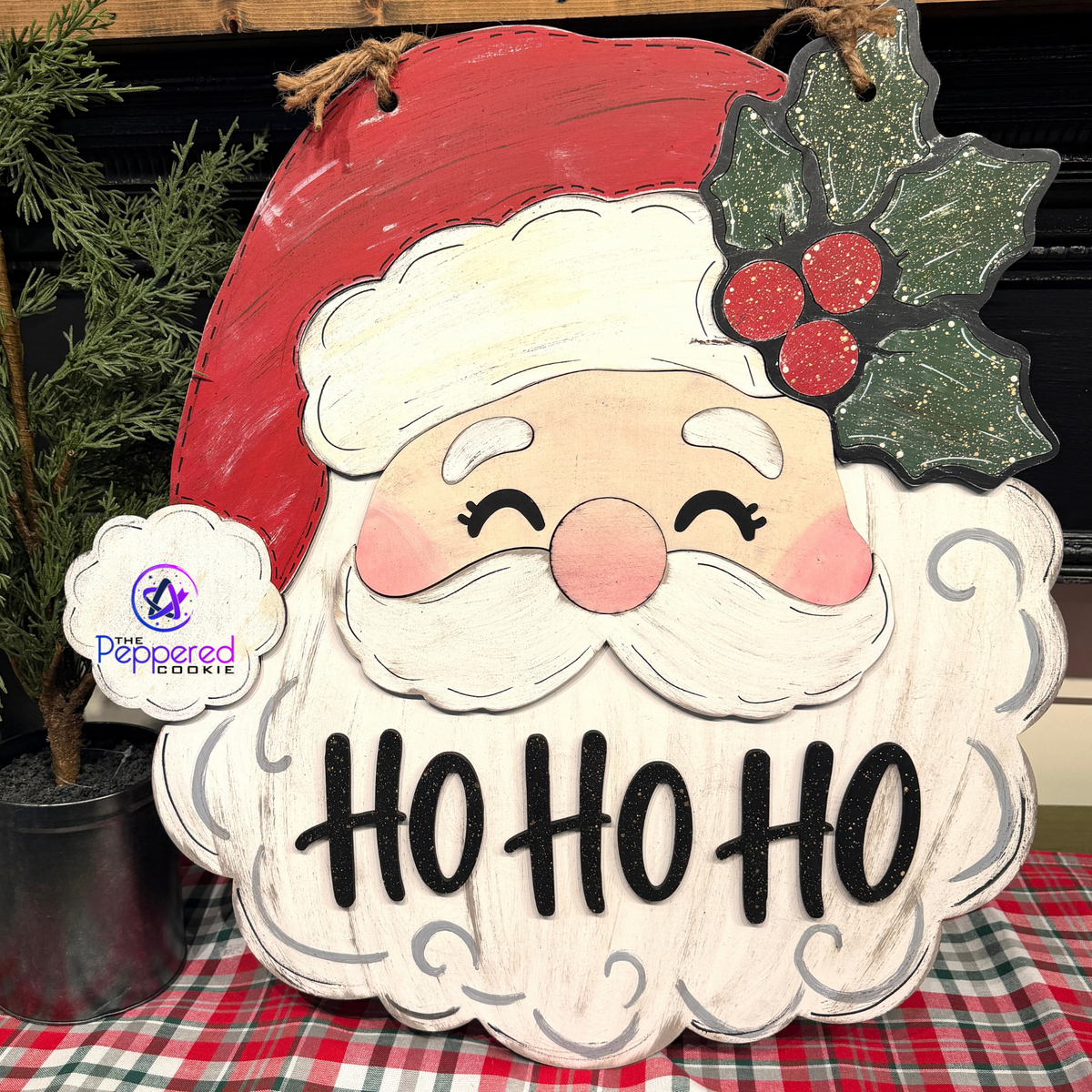 Door Hanger - Santa HOHOHO UNFINISHED