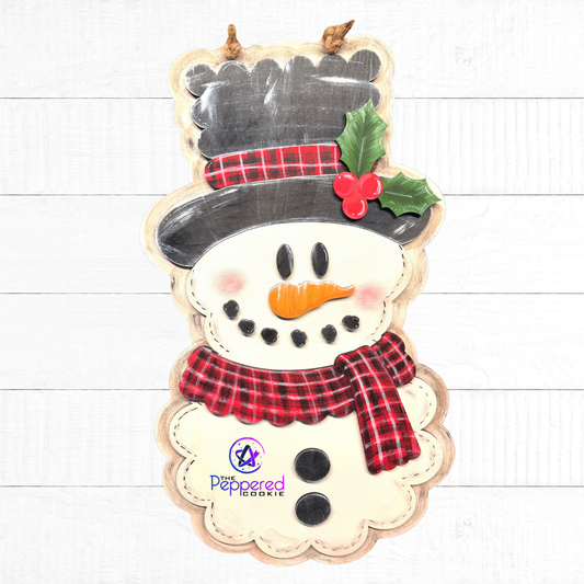 Door Hanger - Snowman Scalloped UNFINISHED