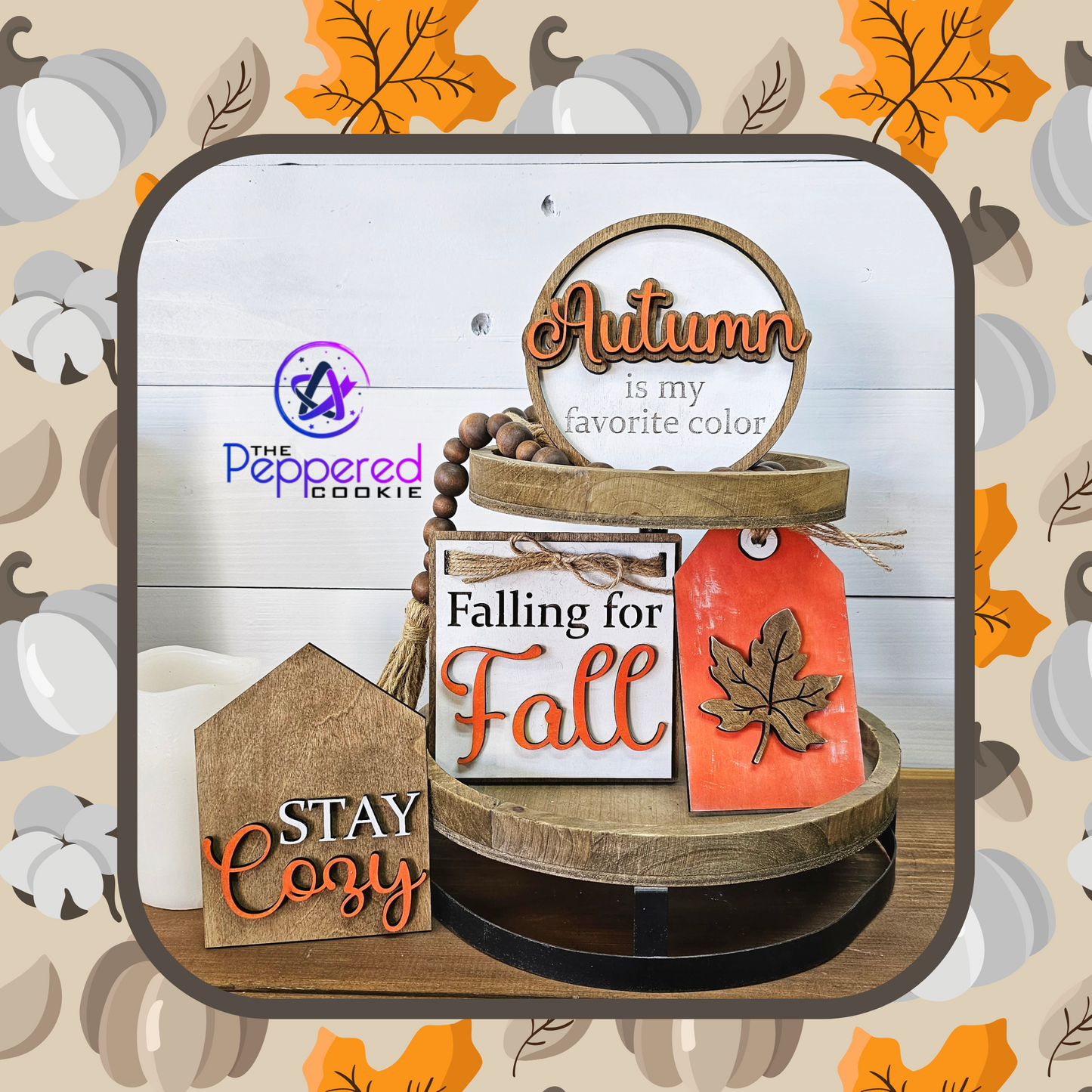 Tiered Tray Decor - Falling for Fall Set UNFINISHED