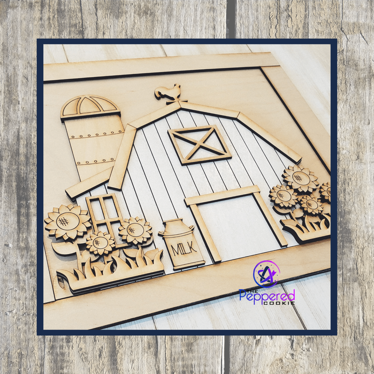 Home Decor - Farm Summer Scene Barn UNFINISHED