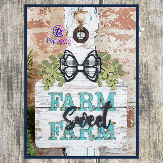 Home Decor - Farm Sweet Farm Ear Tag UNFINISHED