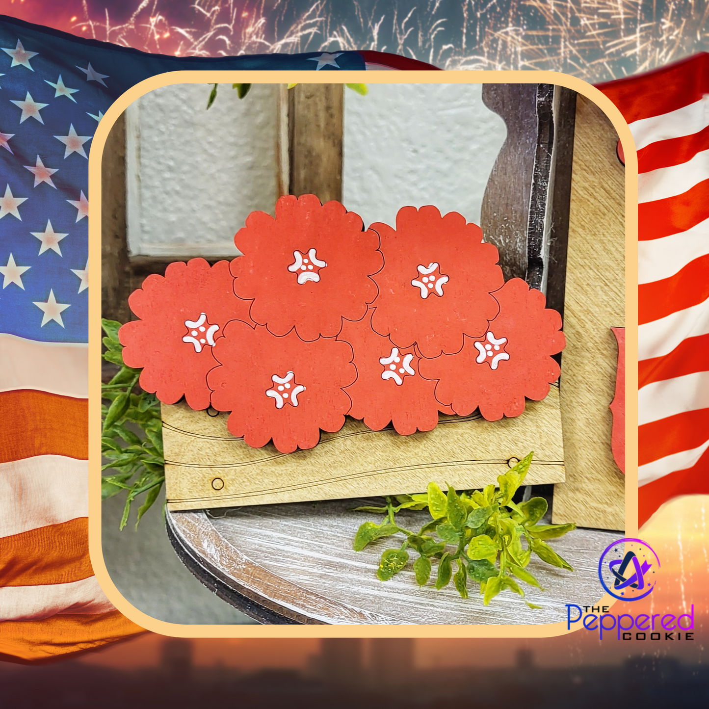 Tiered Tray Decor - Fireworks and Freedom Set UNFINISHED