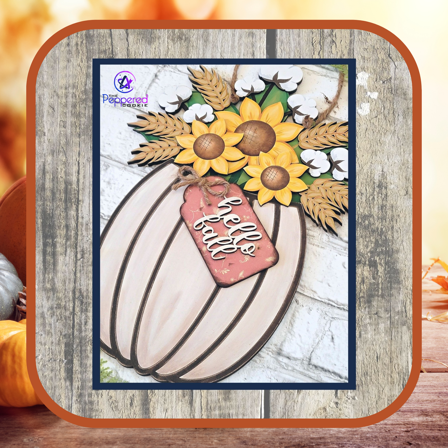 Door Hanger - Floral Pumpkin UNFINISHED