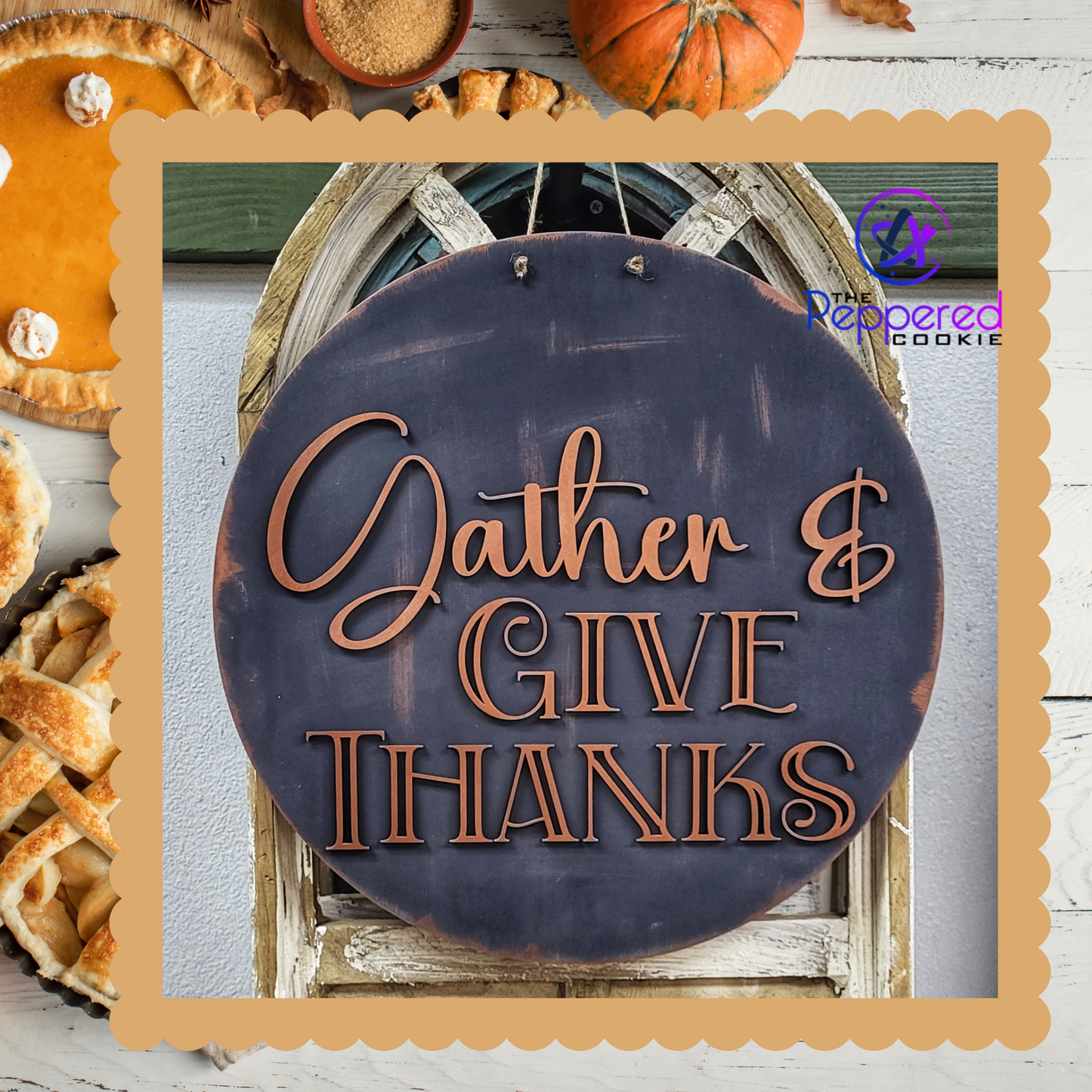 Door Hanger - Gather Here, Give Thanks UNFINISHED