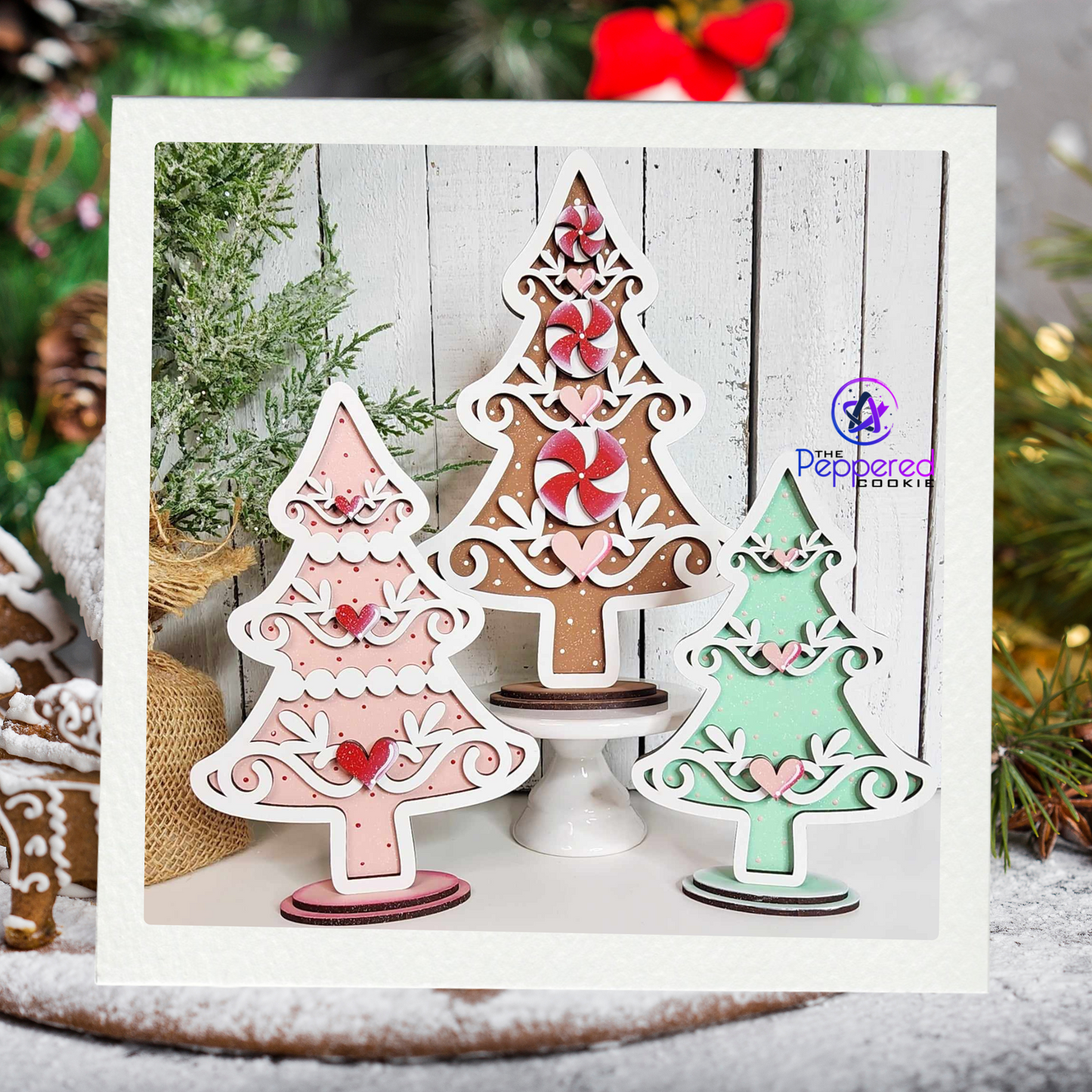 Home Decor - Standing Gingerbread Tree Set UNFINISHED