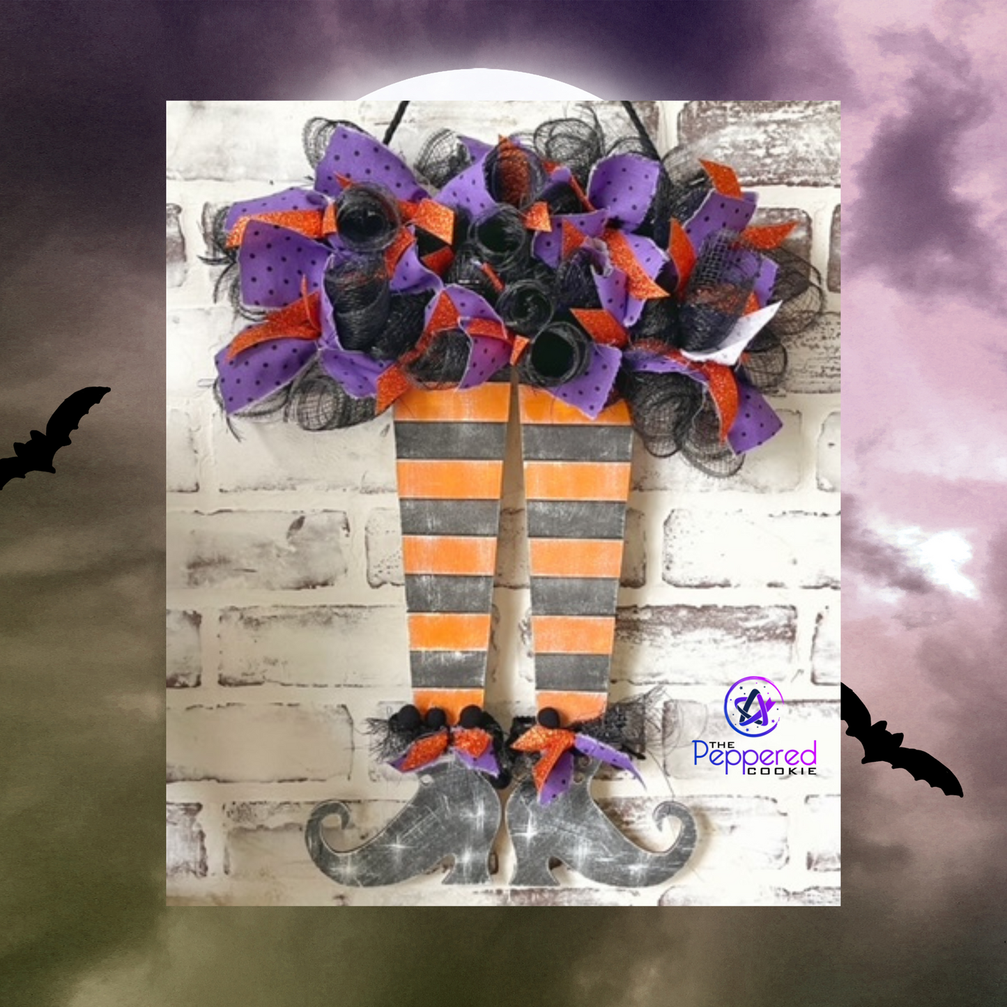 Home Decor - Halloween Witch Legs Wreath UNFINISHED