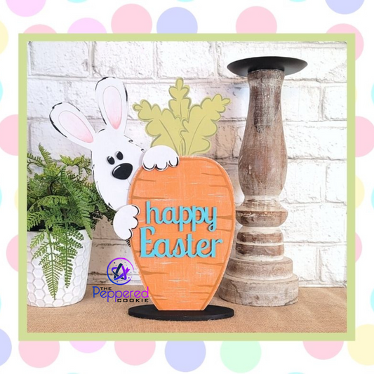 Shelf Sitter - Happy Easter Carrot Bunny UNFINISHED