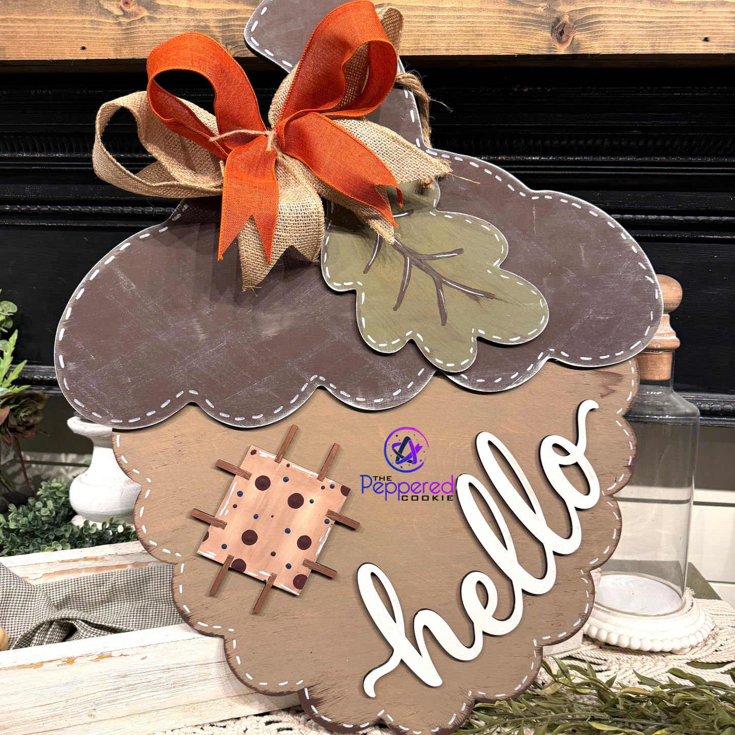 Door Hanger - Hello Acorn UNFINISHED
